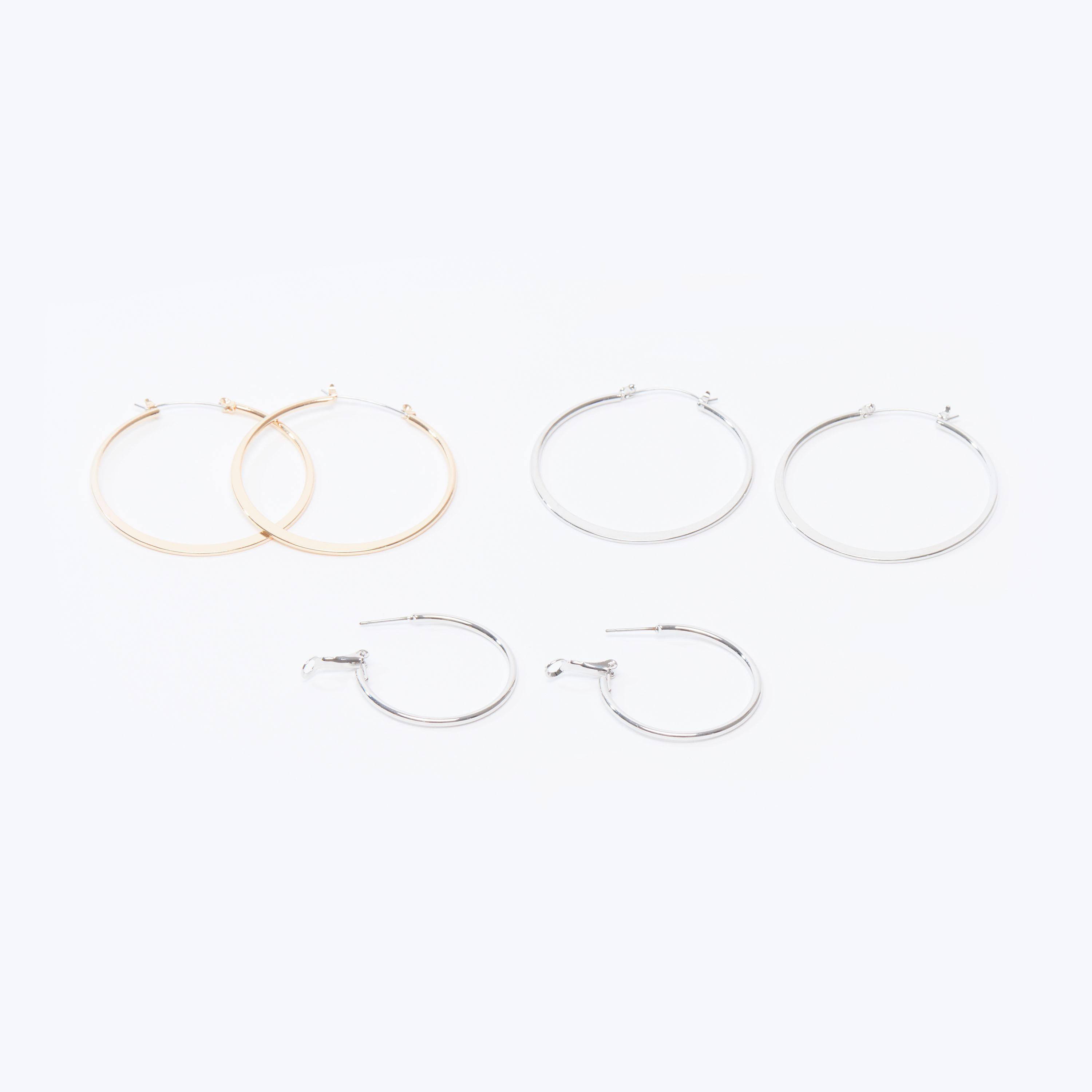 أقراط حلقية ميتاليك - طقم من 3 أزواج-women-watchesandjewellery-jewellery-earrings-image-1