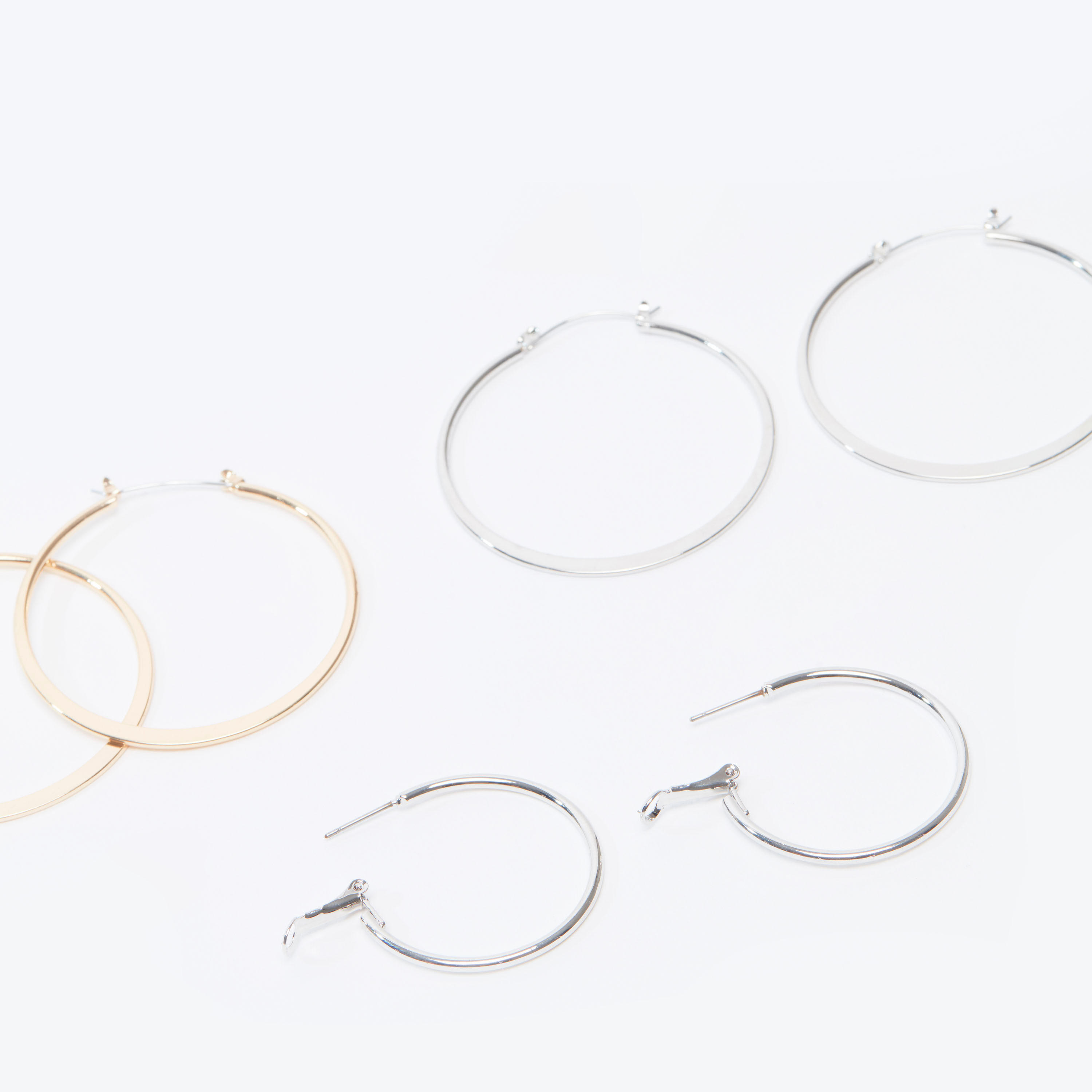أقراط حلقية ميتاليك - طقم من 3 أزواج-women-watchesandjewellery-jewellery-earrings-image-3