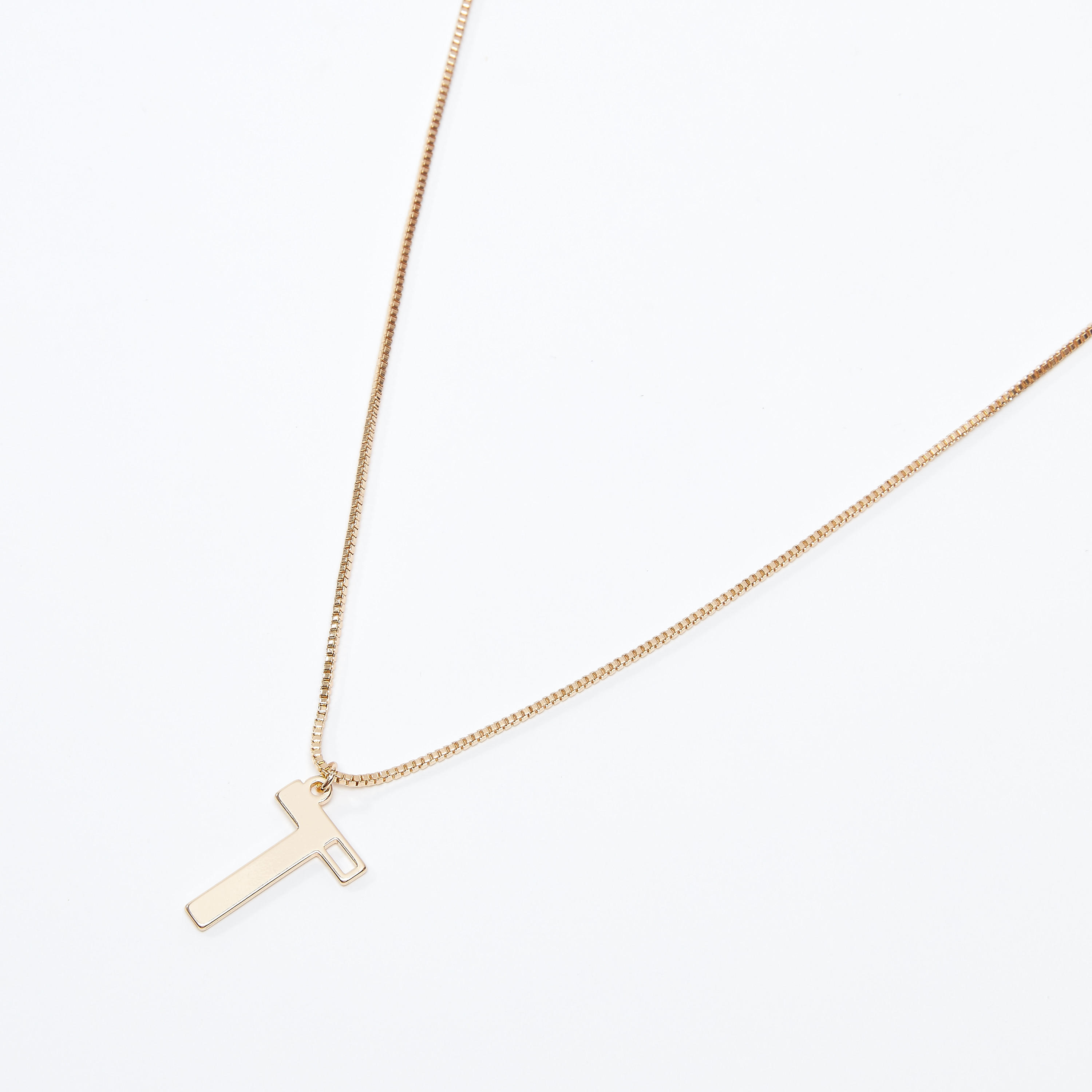 عقد بدلّاية حرف T ميتاليك ومشبك إغلاق-women-watchesandjewellery-jewellery-necklacesandpendants-image-1