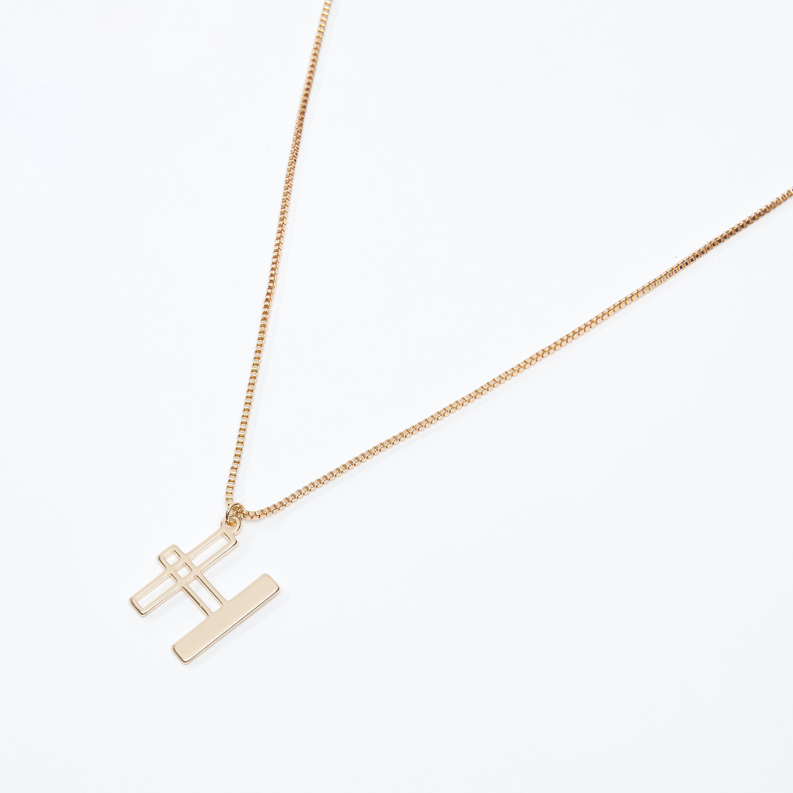 عقد بدلّاية حرف H ميتاليك ومشبك إغلاق-women-watchesandjewellery-jewellery-necklacesandpendants-image-1