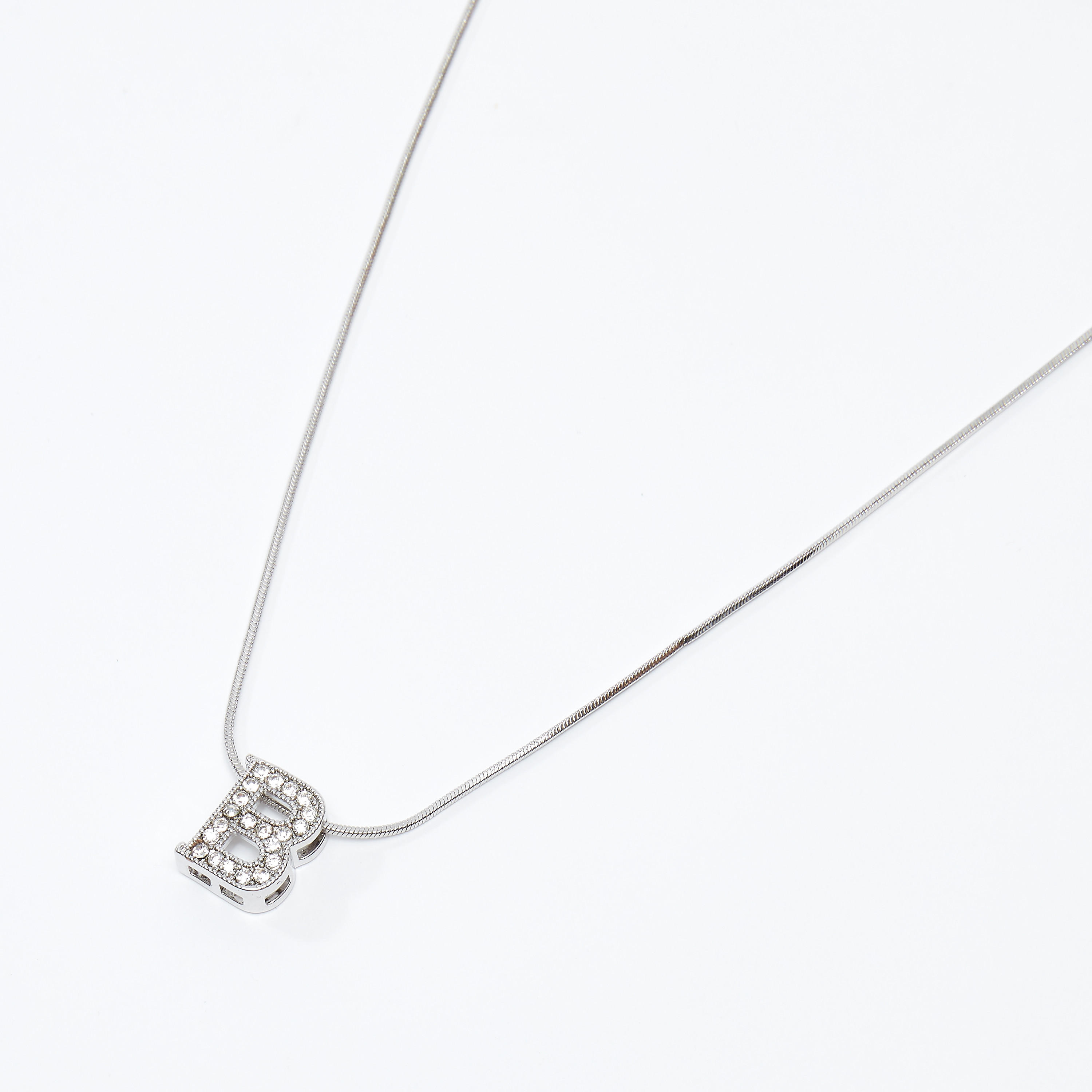 Studded Alphabet B Pendant Necklace with Lobster Clasp-women-watchesandjewellery-jewellery-necklacesandpendants-image-1