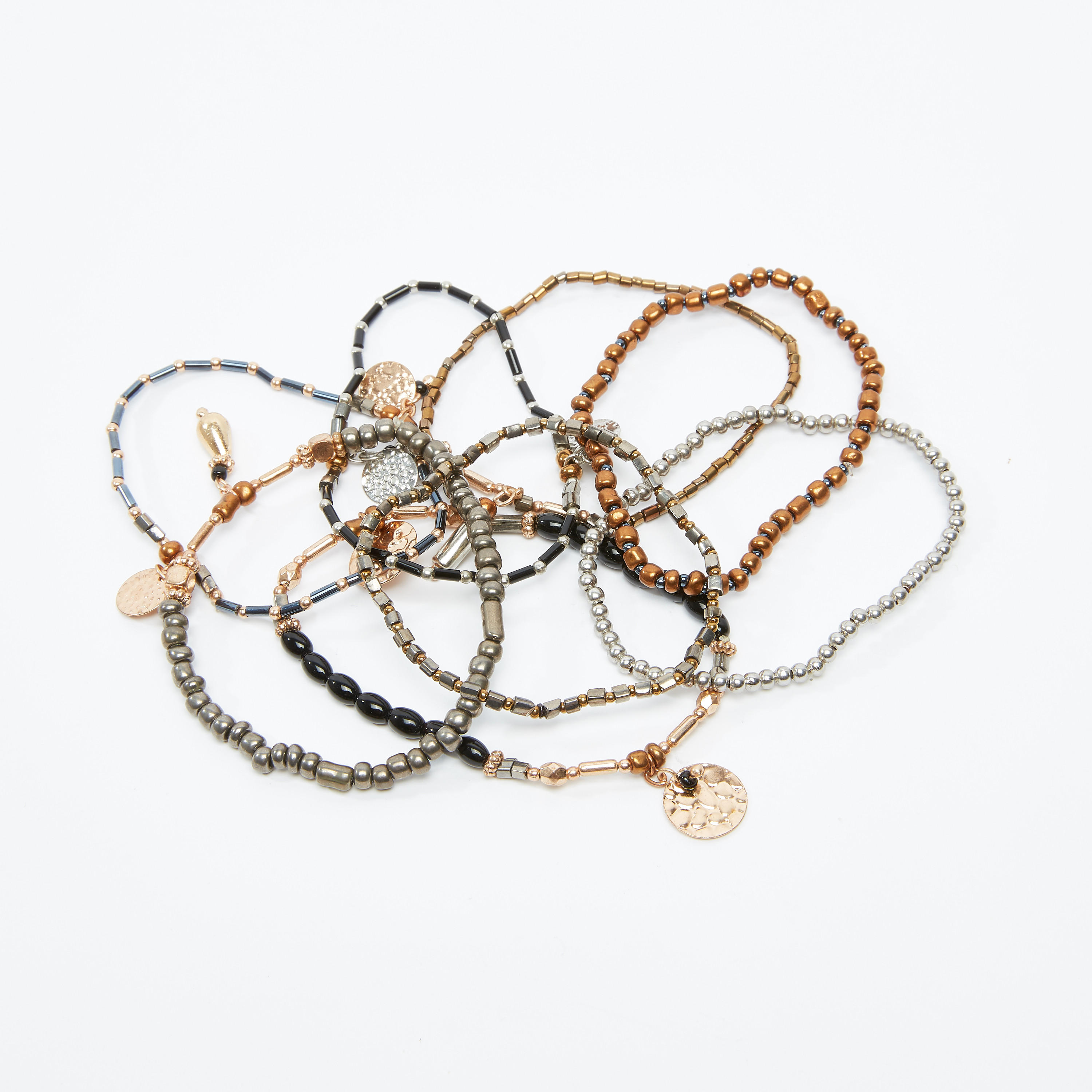 طقم أساور متنوعة من 8 قطع-women-watchesandjewellery-jewellery-banglesandbracelets-image-1