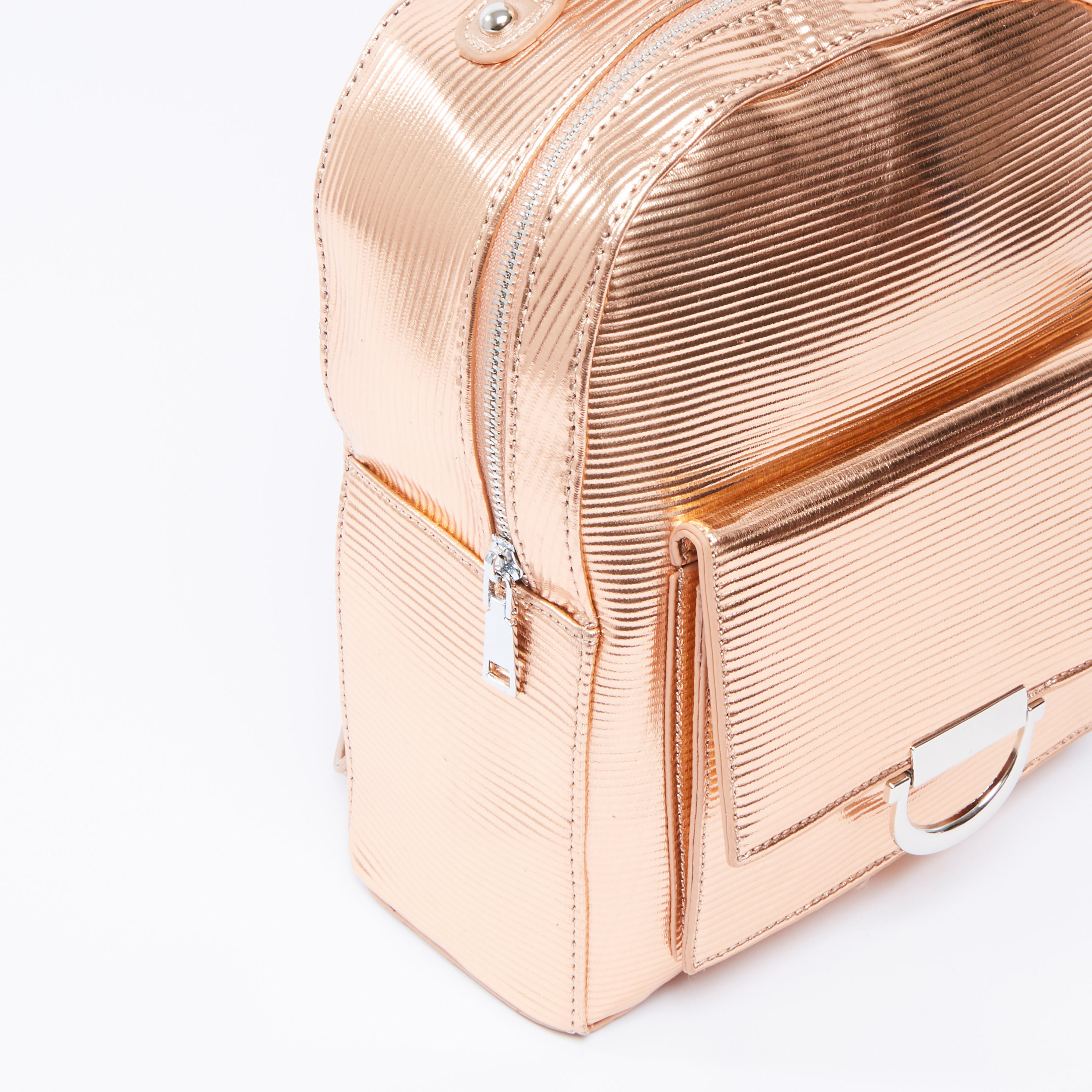 شنطة ظهر بارزة الملمس بسحّاب إغلاق وحمّالات قابلة للتعديل-women-bagsandwallets-handbags-image-3