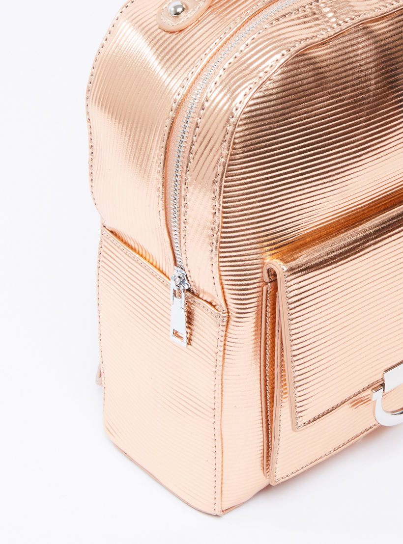 شنطة ظهر بارزة الملمس بسحّاب إغلاق وحمّالات قابلة للتعديل-women-bagsandwallets-handbags-image-3