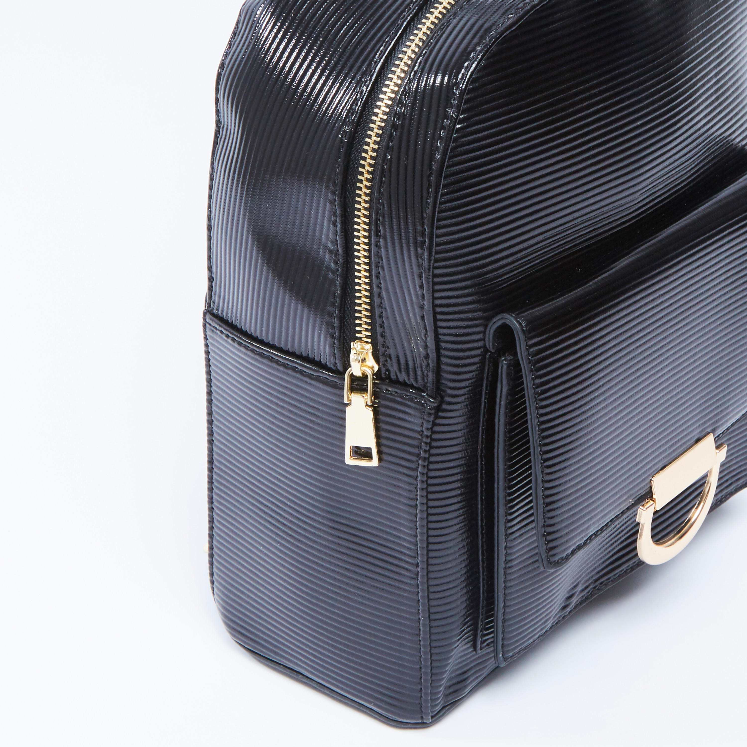 شنطة ظهر بارزة الملمس بحمّالات كتف قابلة للتعديل ومقبض علوي-women-bagsandwallets-handbags-image-3