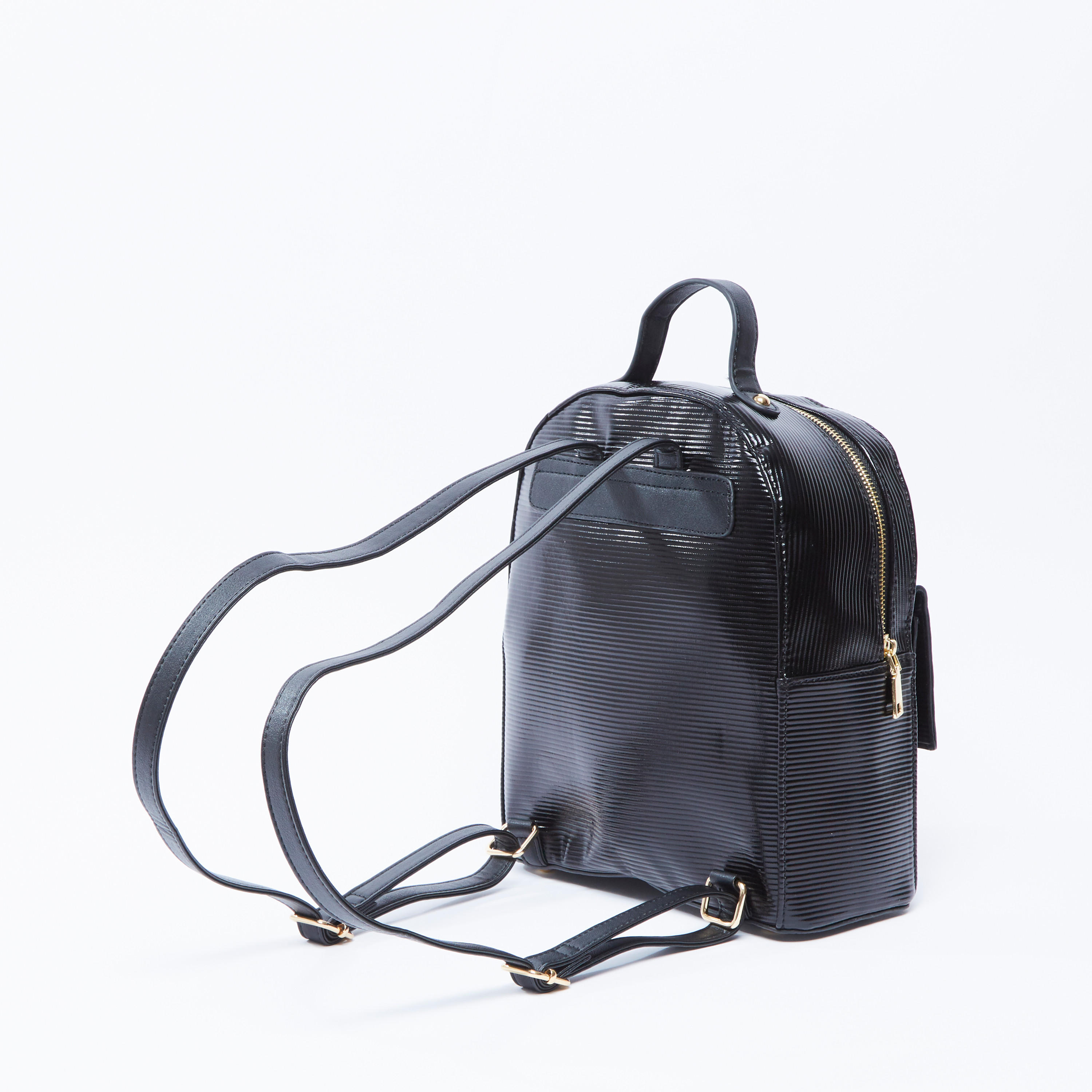 شنطة ظهر بارزة الملمس بحمّالات كتف قابلة للتعديل ومقبض علوي-women-bagsandwallets-handbags-image-4