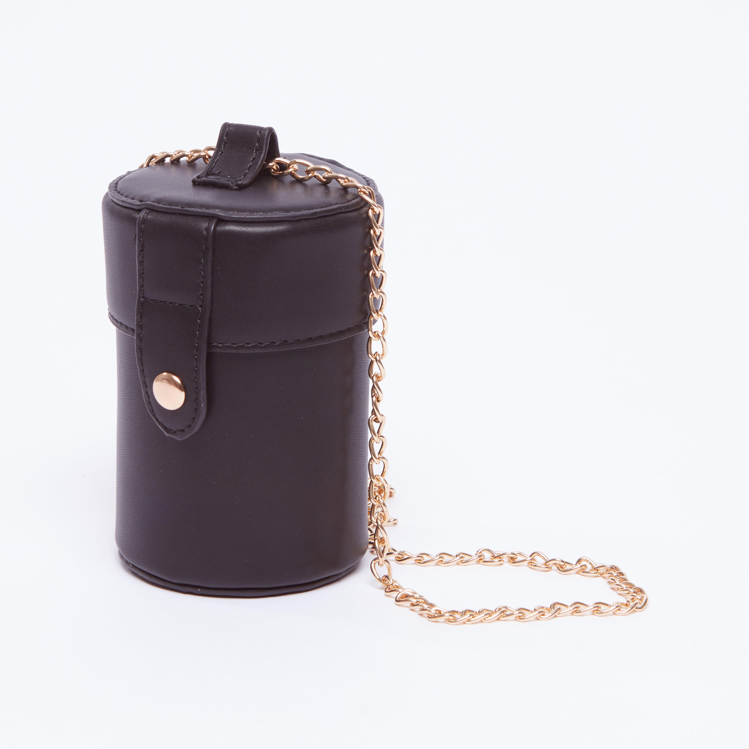 حقيبة كروس بودي سادة بسلسلة ميتاليك وزر إغلاق كبس-women-bagsandwallets-handbags-image-1
