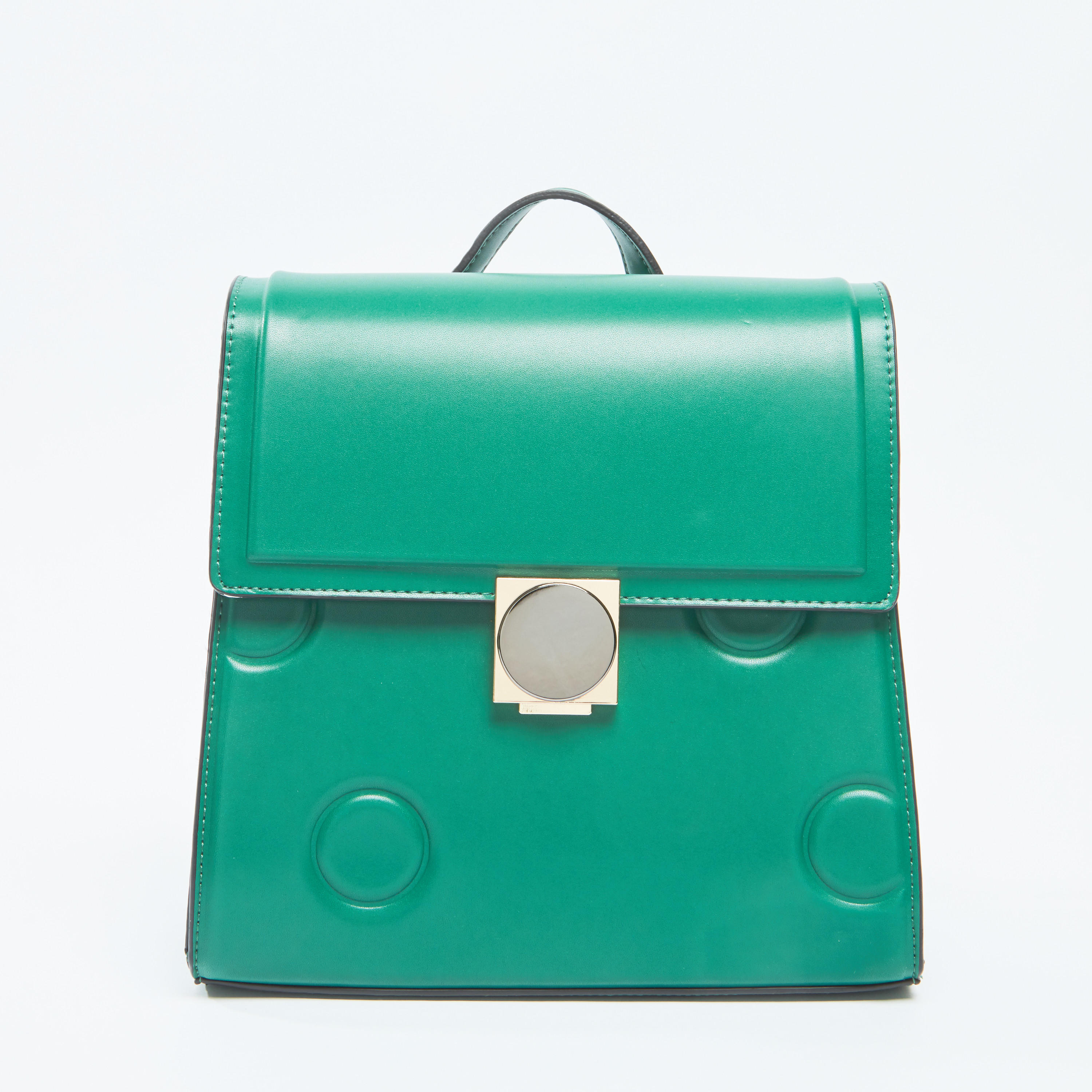 Plain Backpack with Adjustable Shoulder Straps and Flap Closure-women-bagsandwallets-handbags-image-1