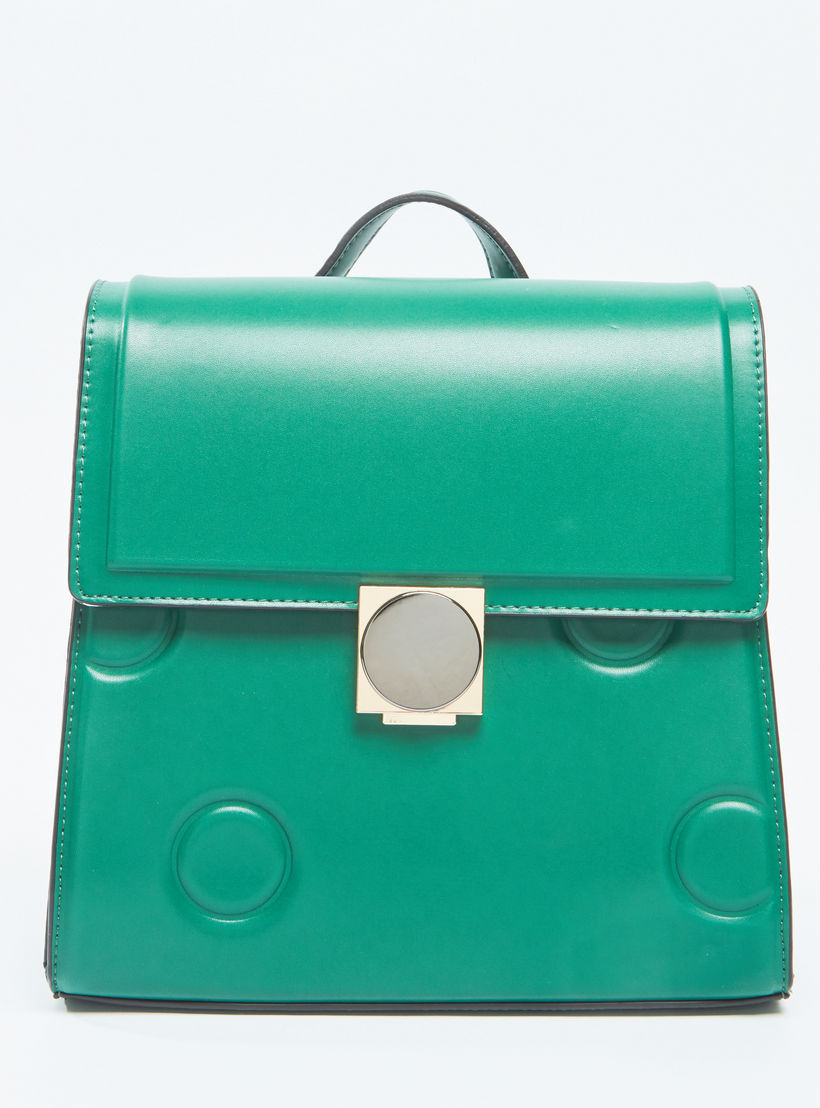 Plain Backpack with Adjustable Shoulder Straps and Flap Closure-women-bagsandwallets-handbags-image-1