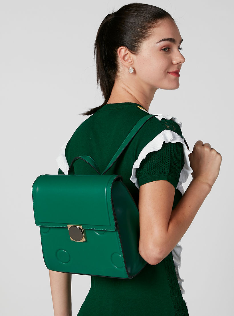 Plain Backpack with Adjustable Shoulder Straps and Flap Closure-women-bagsandwallets-handbags-image-2