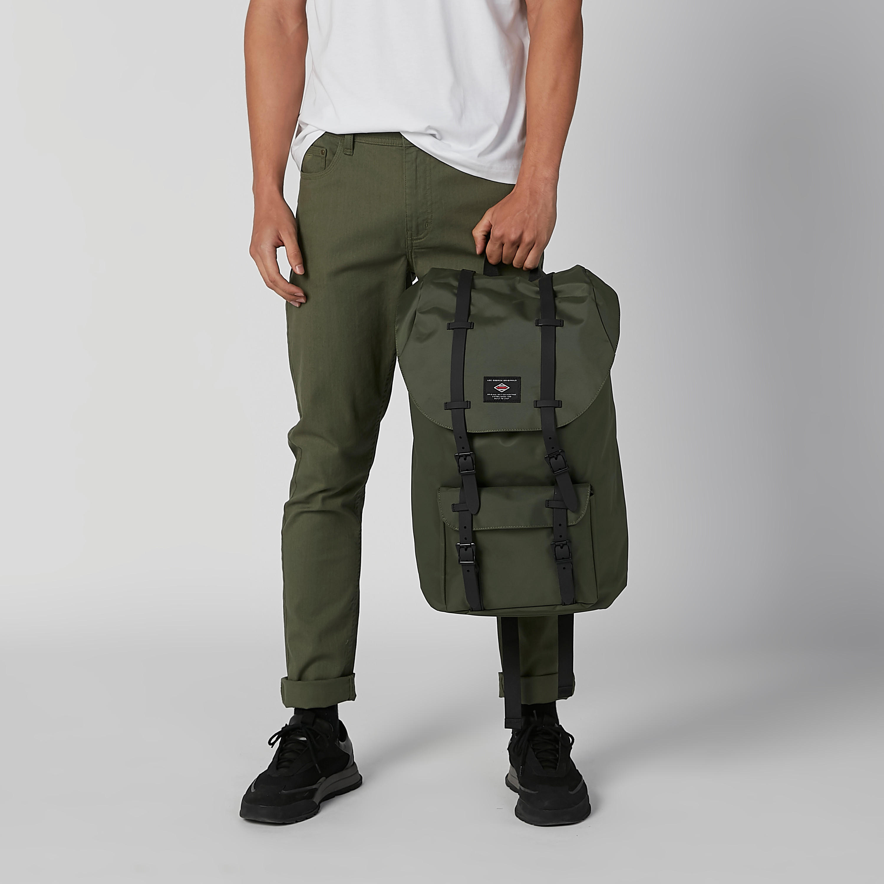 Plain Backpack with Adjustable Shoulder Straps and Drawstring Closure-men-bags-image-2