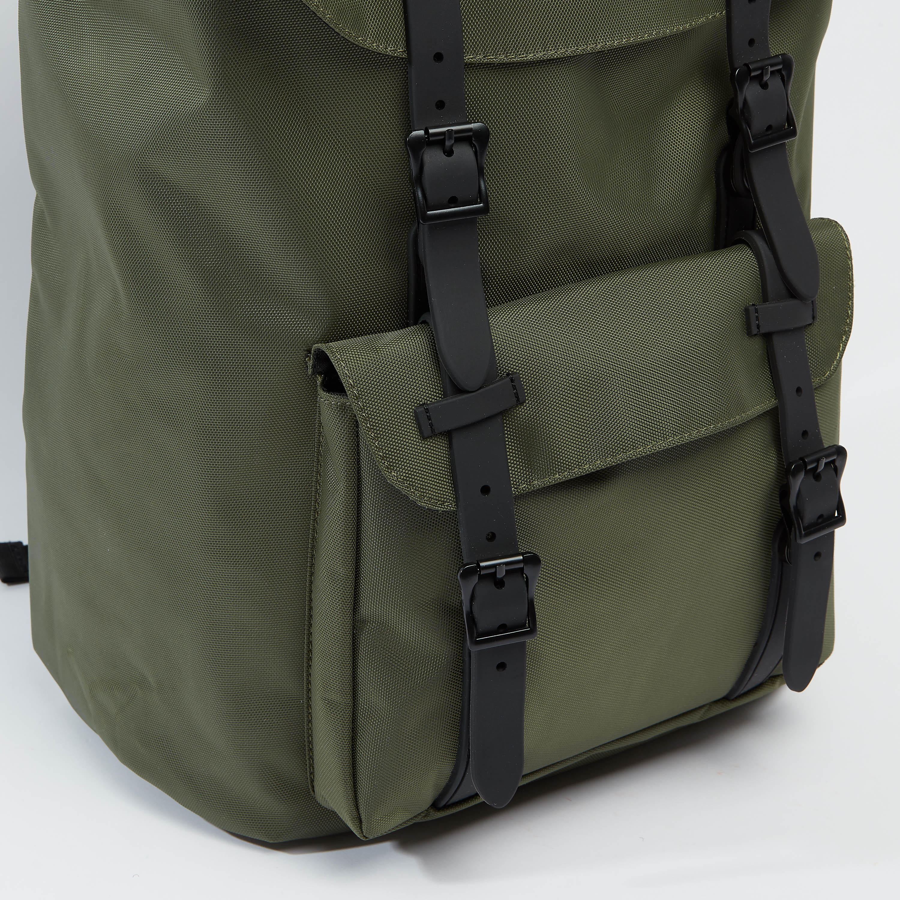 Plain Backpack with Adjustable Shoulder Straps and Drawstring Closure-men-bags-image-4