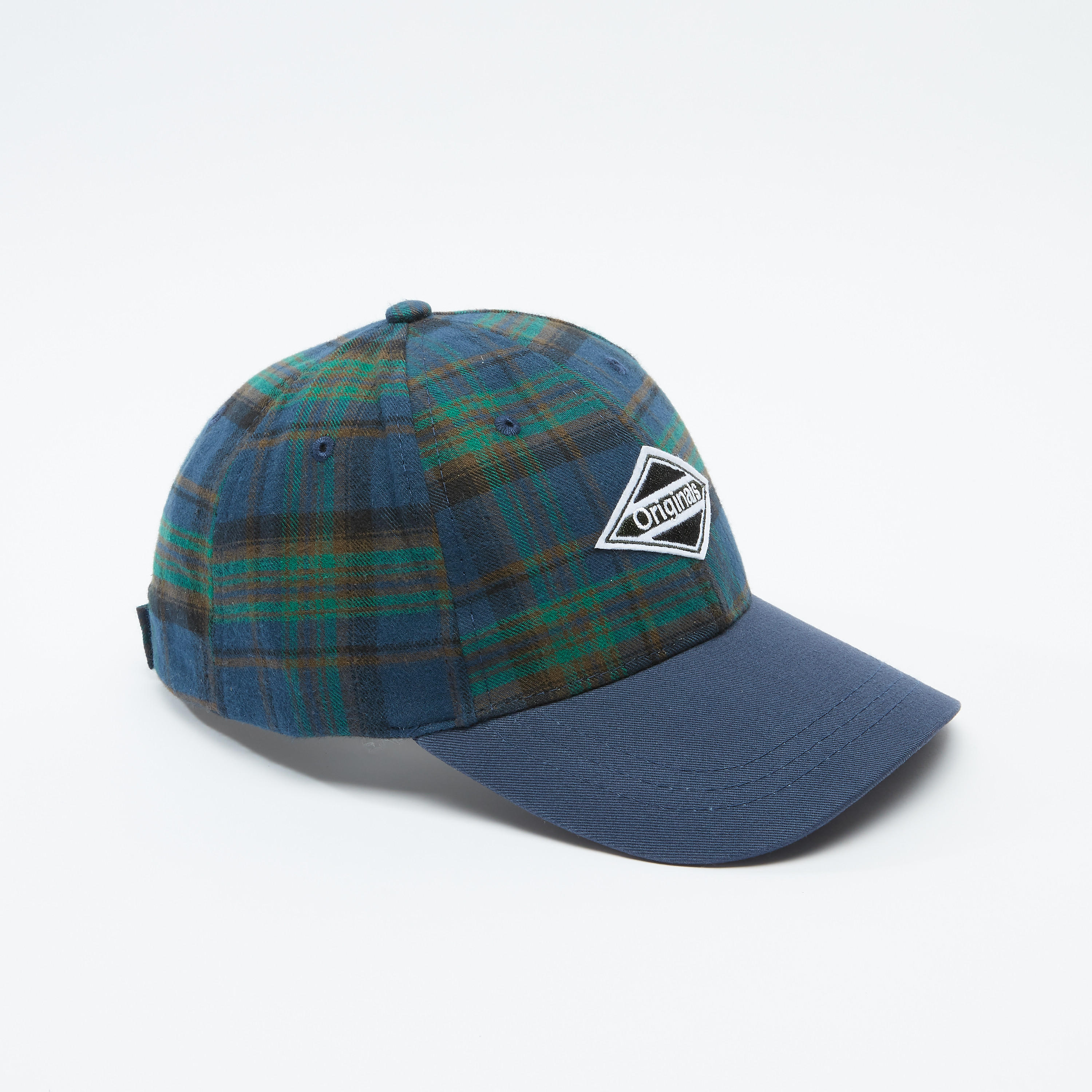 Checked Cap with Hook and Loop Closure-men-caps-image-1