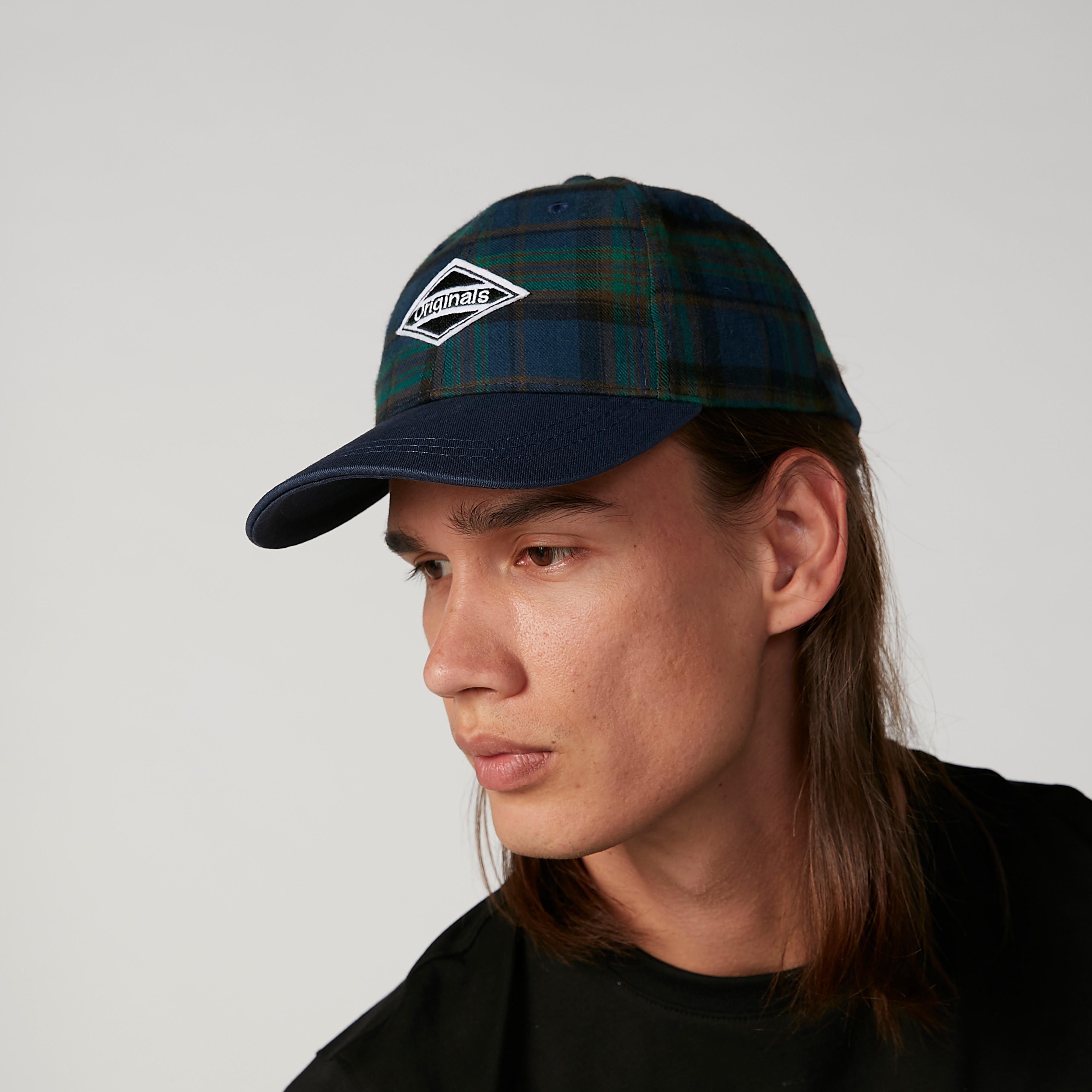 Checked Cap with Hook and Loop Closure-men-caps-image-2