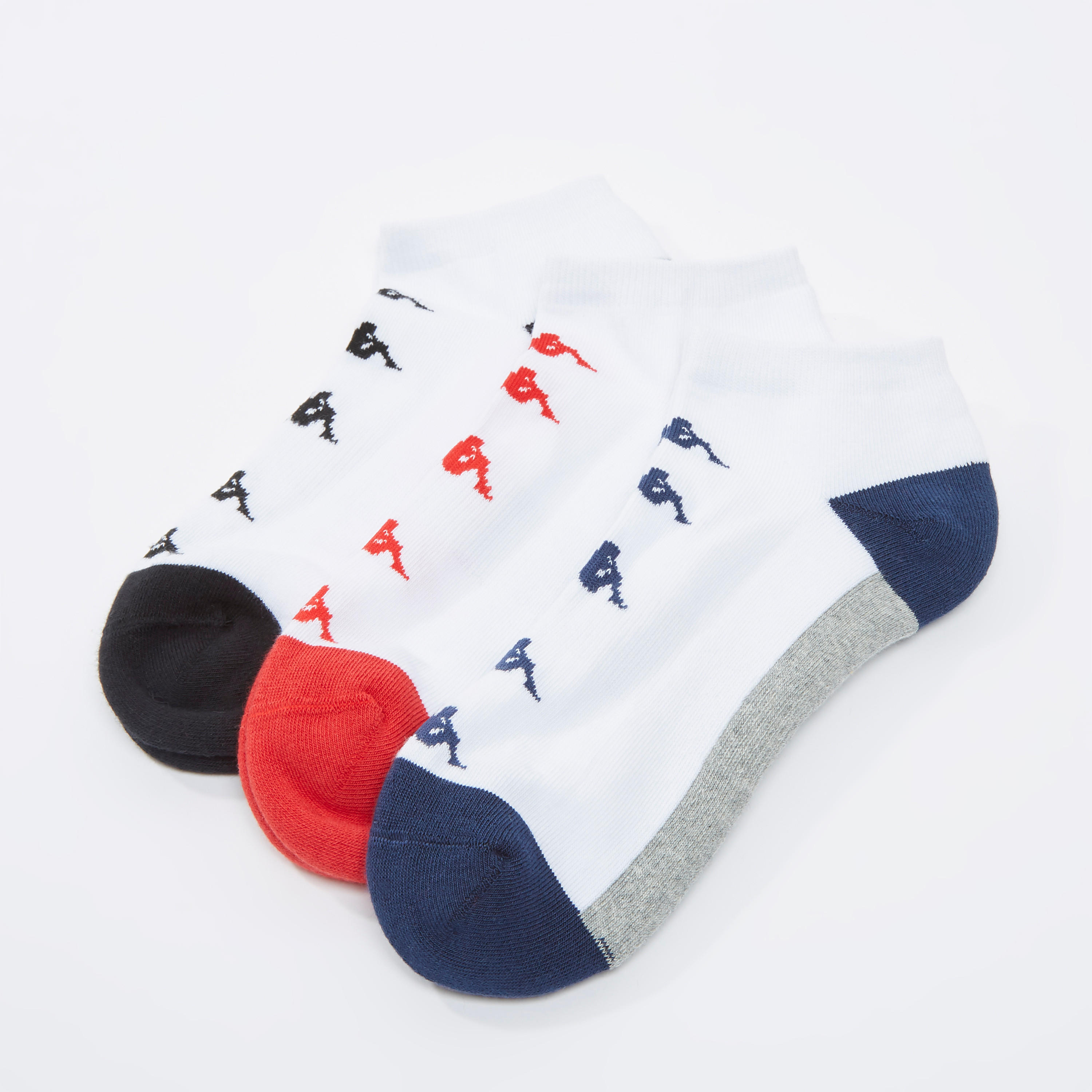 جوارب بارزة الملمس بطول الكاحل بحواف مضلّعة من كابا - طقم من 3 أزواج-men-socks-image-1