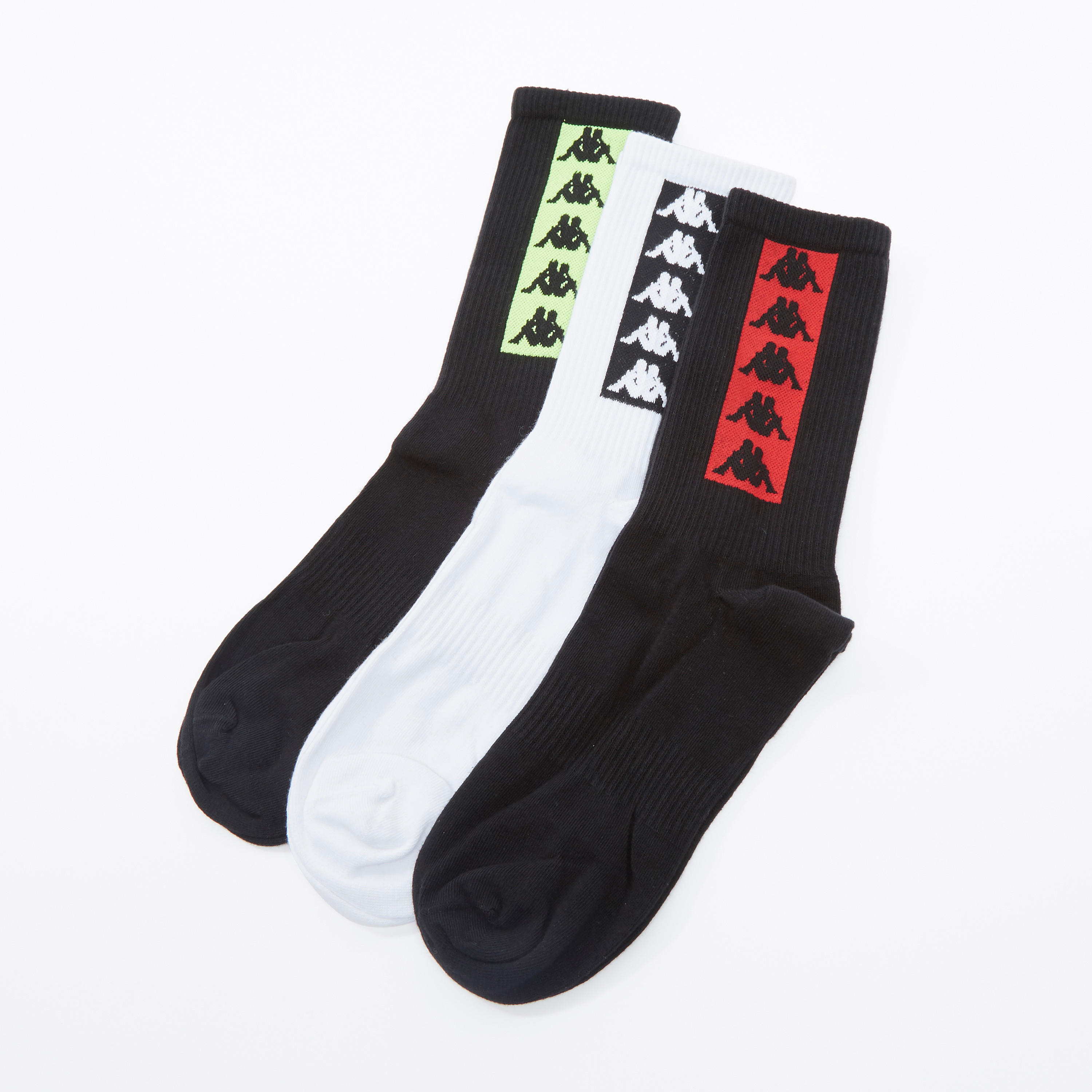 جوارب بطول أعلى الكاحل بحواف مضلّعة وطبعات من كابا - طقم من 3 أزواج-men-socks-image-1