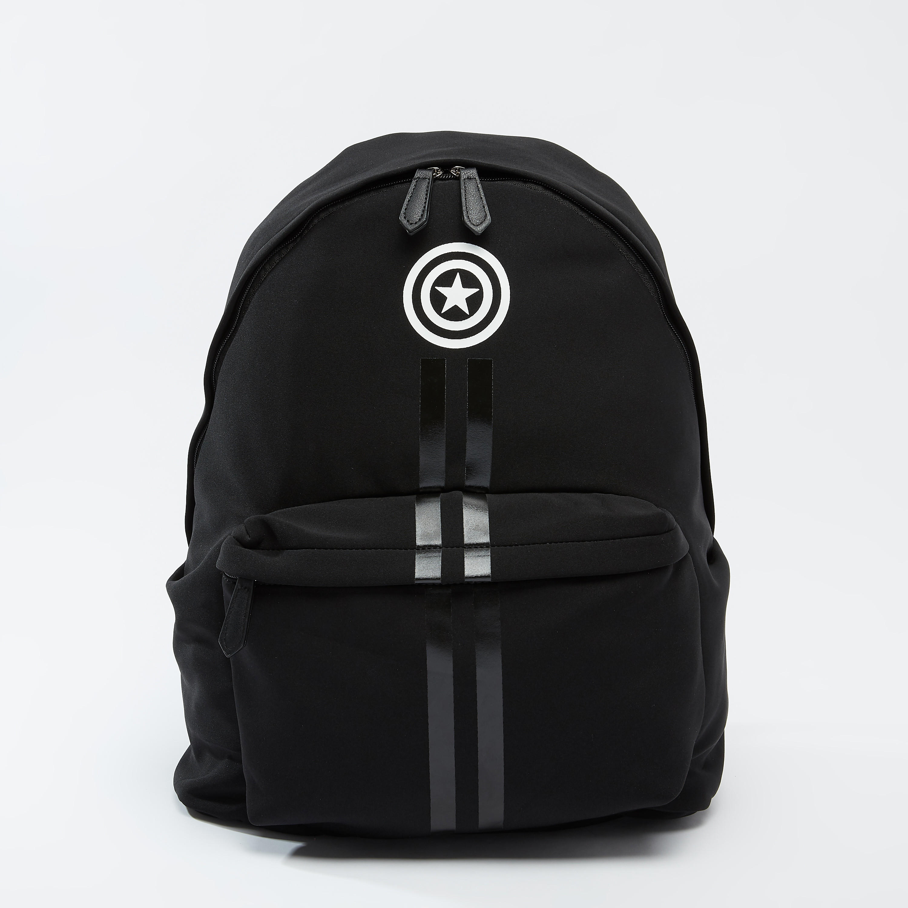 Captain America Striped Backpack with Adjustable Shoulder Straps-men-bags-image-1