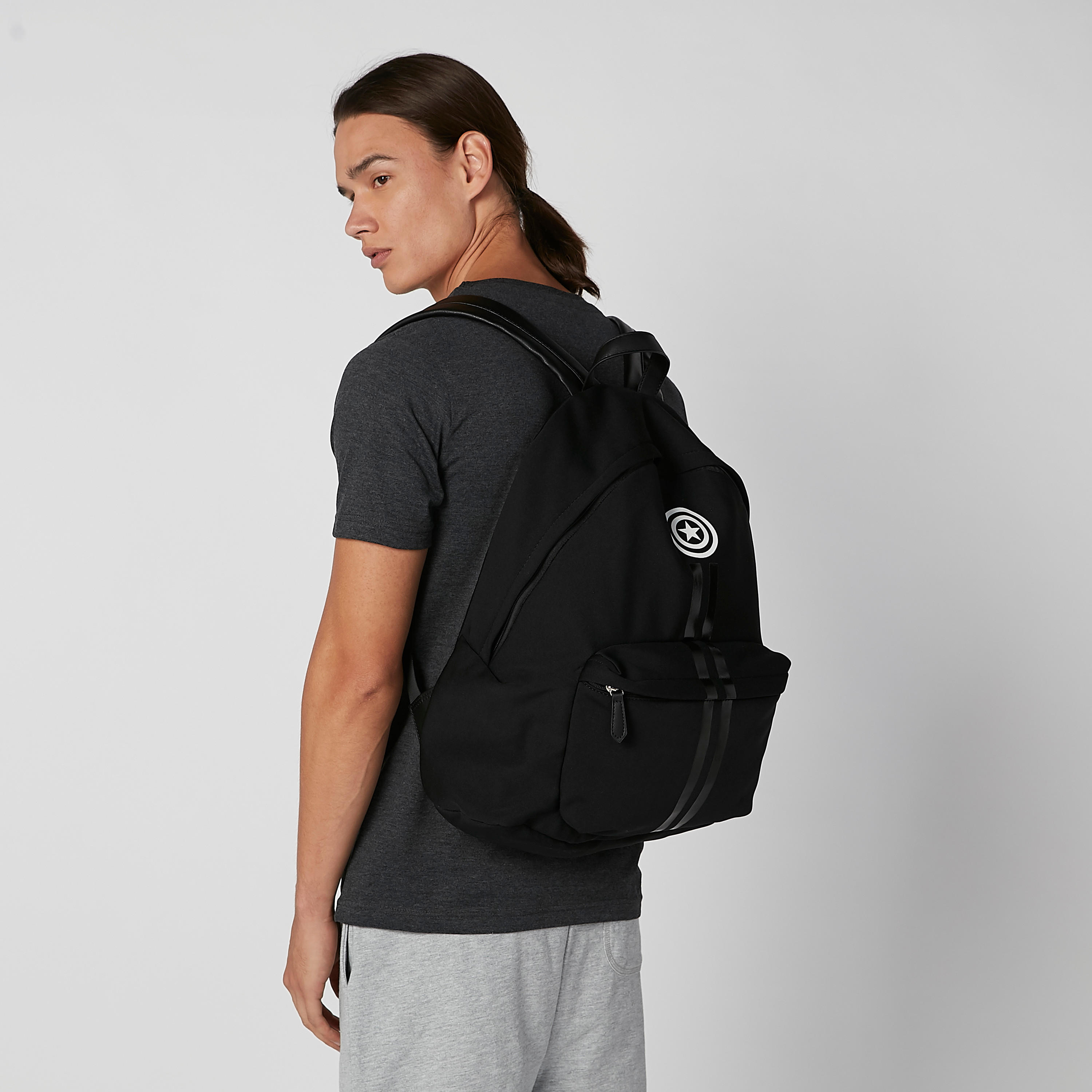 Captain America Striped Backpack with Adjustable Shoulder Straps-men-bags-image-2