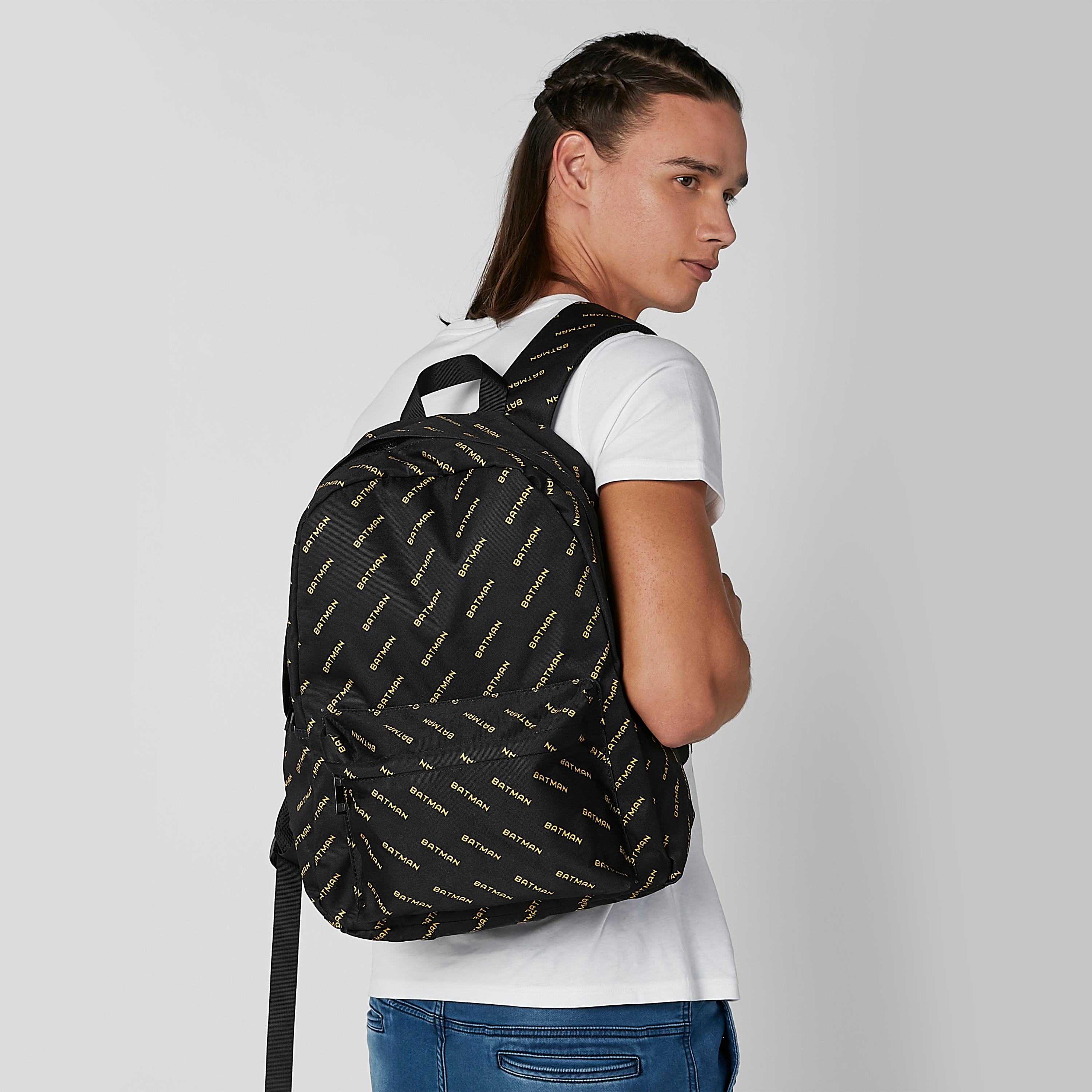 Batman Printed Backpack with Adjustable Shoulder Straps and Top Handle-men-bags-image-2