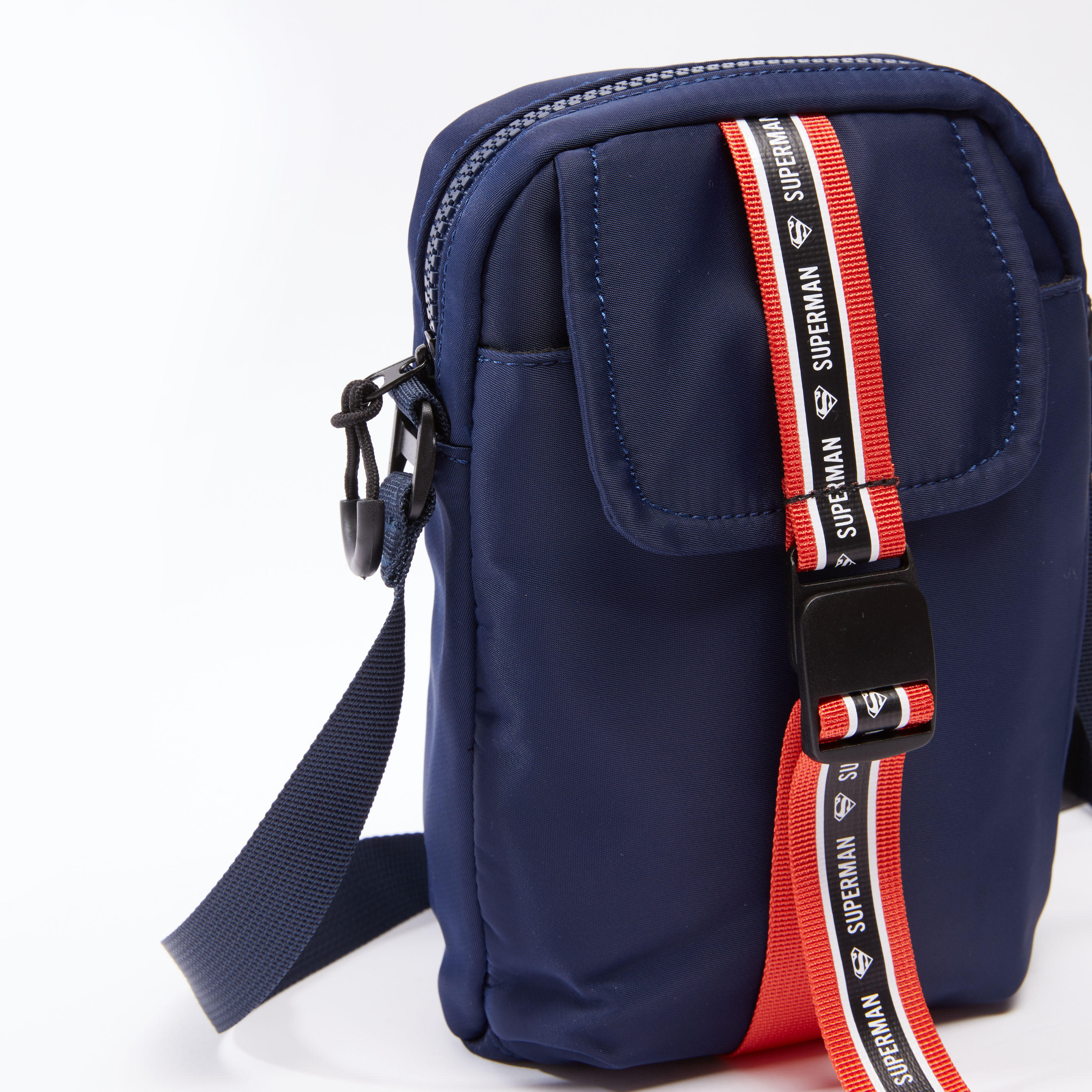 شنطة كروس بودي بسحاب إغلاق وحمالة قابلة للفصل وطبعات سوبرمان-men-bags-image-3