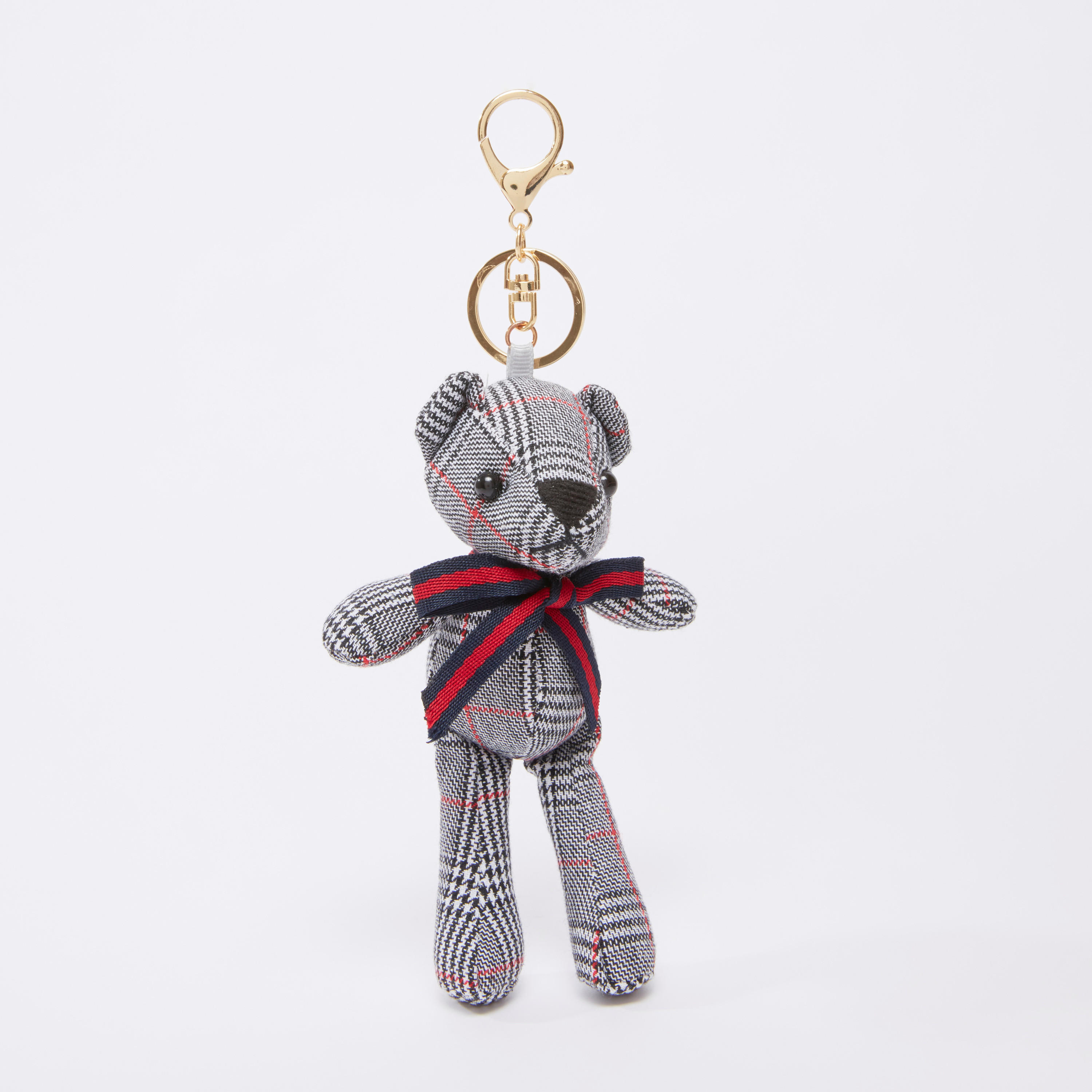 Teddy Bear Textured Keychain with Bow Detail-women-clothingaccessories-novelties-image-1