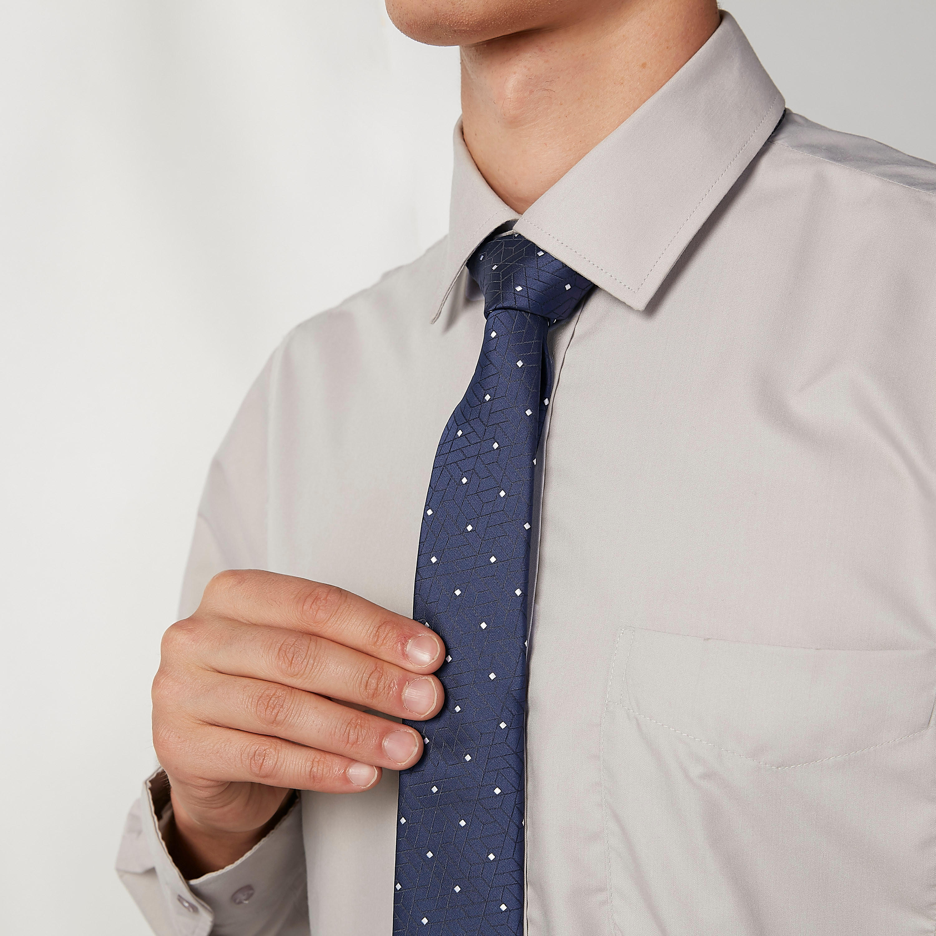 Polka Dot Printed Regular Necktie with Keeper Loop-men-tiesandcufflinks-pocketsquares-image-2