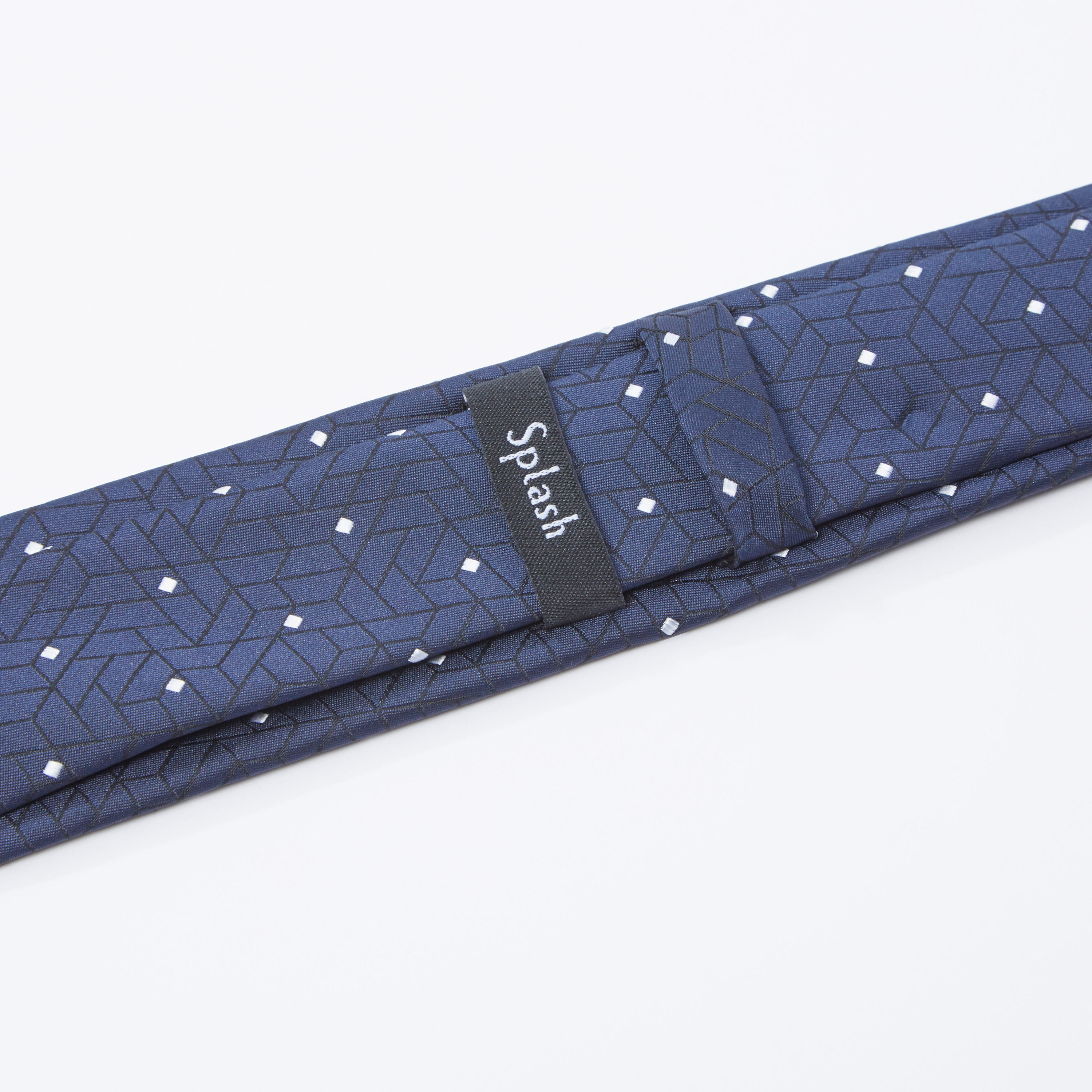 Polka Dot Printed Regular Necktie with Keeper Loop-men-tiesandcufflinks-pocketsquares-image-3