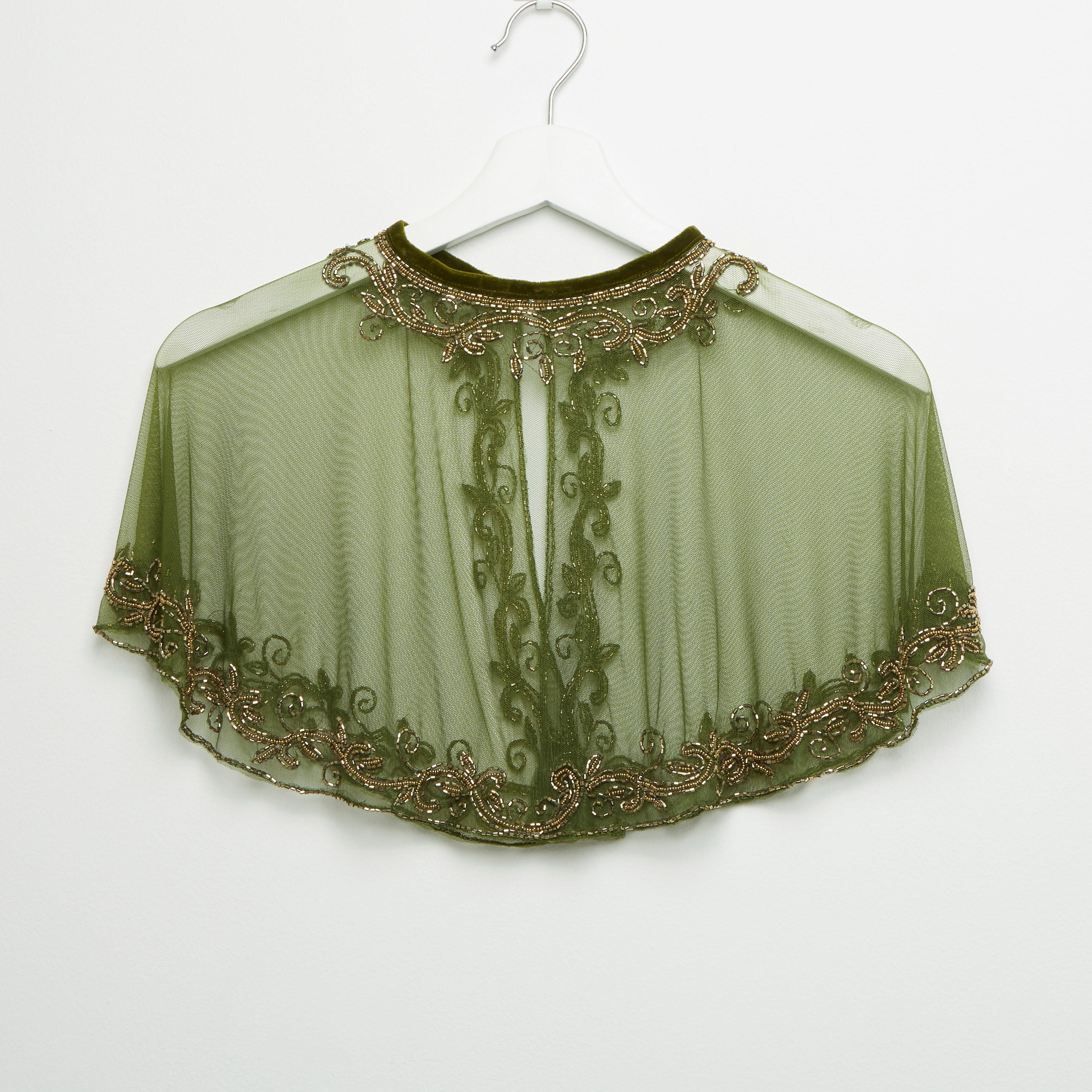 وشاح عقد بارز الملمس للحفلات بتفاصيل خرز-women-clothingaccessories-scarves-image-1