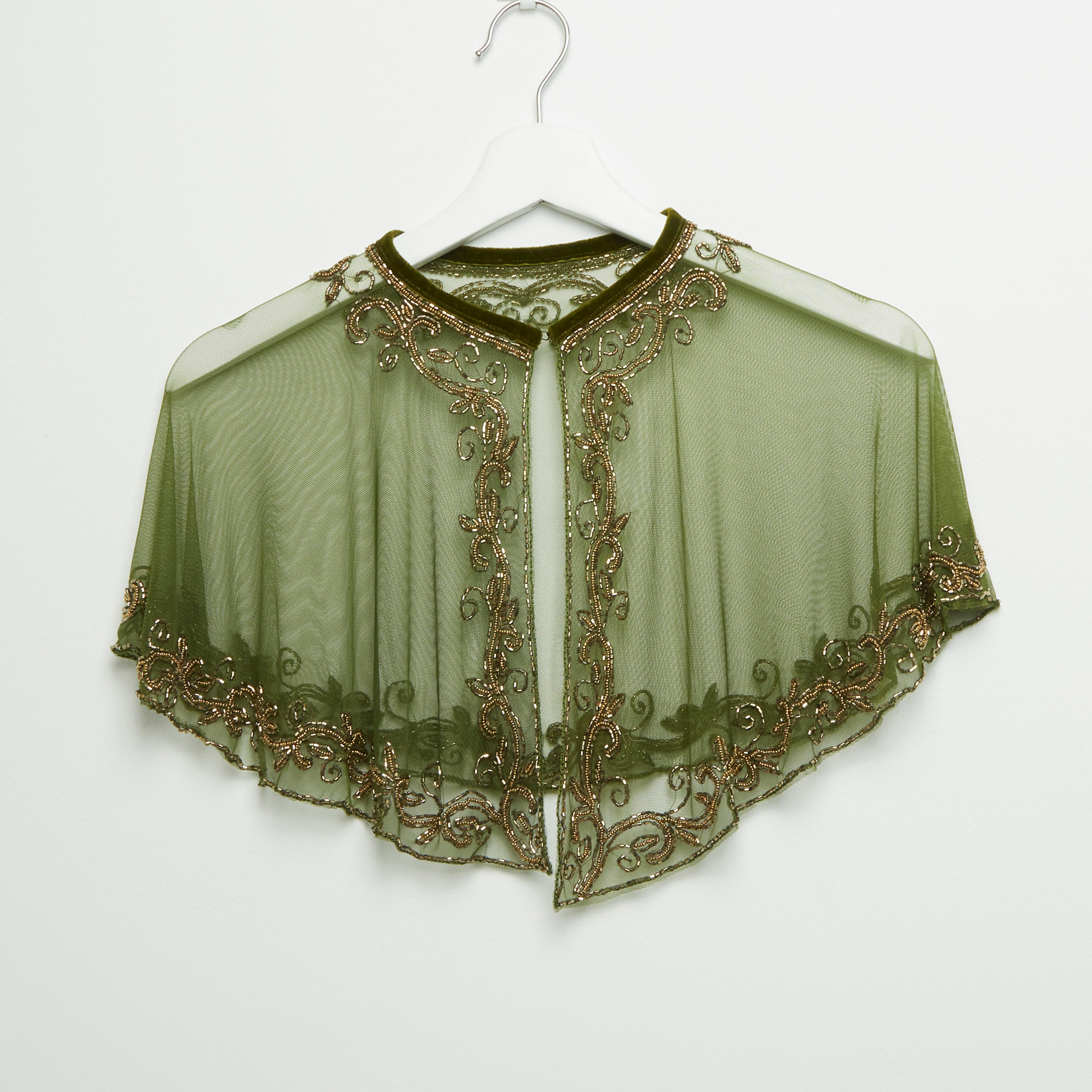 وشاح عقد بارز الملمس للحفلات بتفاصيل خرز-women-clothingaccessories-scarves-image-3