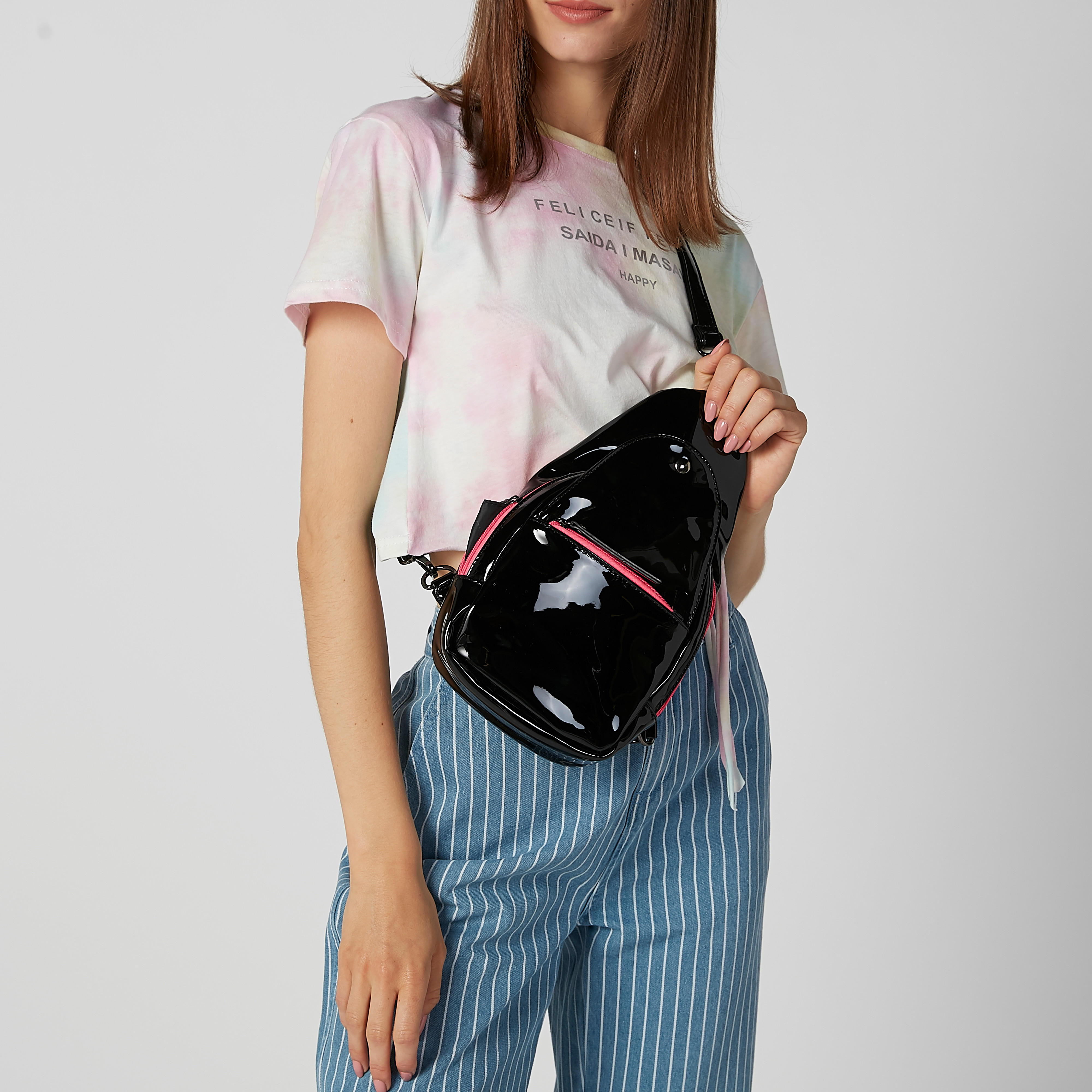 شنطة كروس بودي لامعة بحزام قابل للتعديل وسحّاب إغلاق-women-bagsandwallets-handbags-image-2