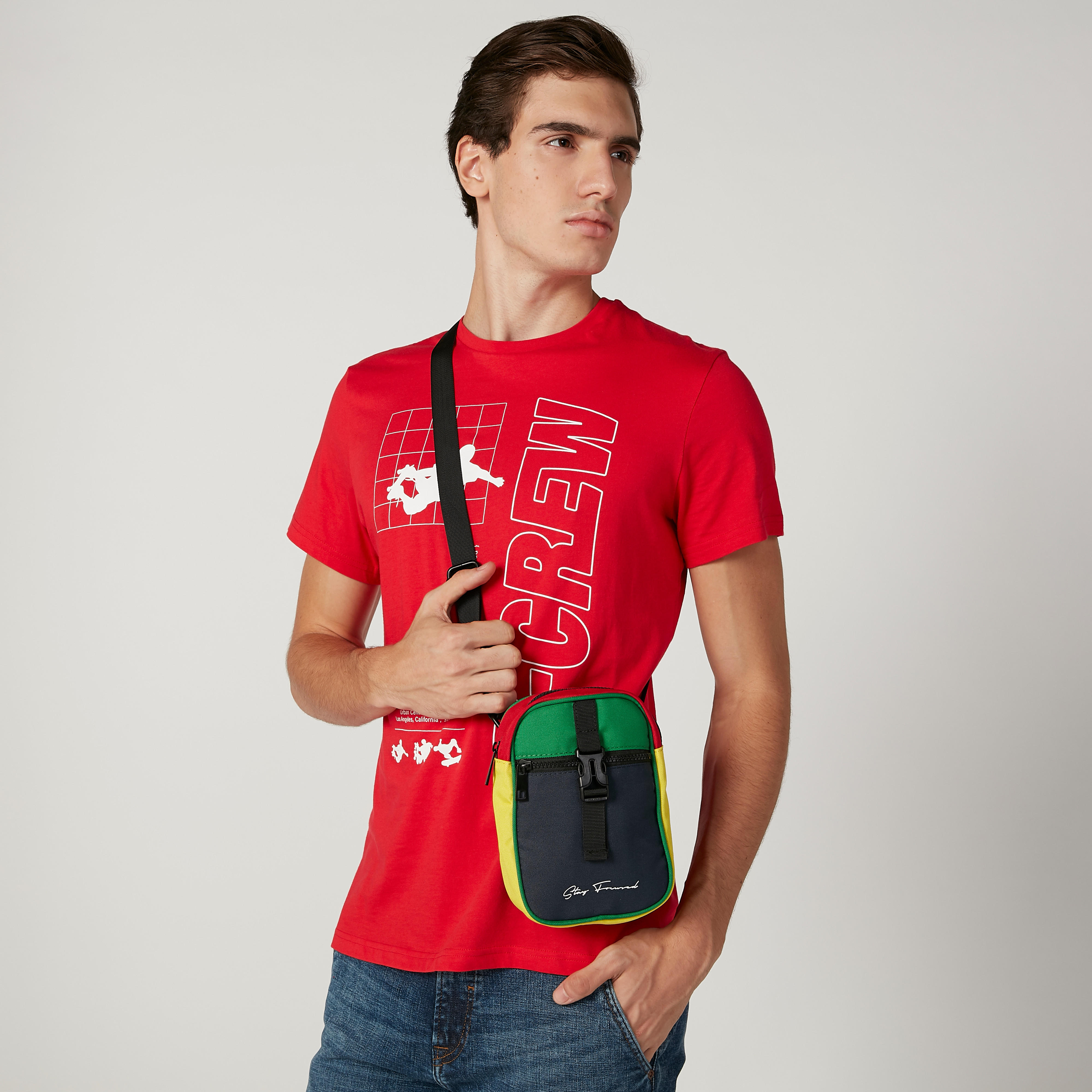 Colour Block Messenger Bag with Adjustable Strap and Zip Closure-men-bags-image-2