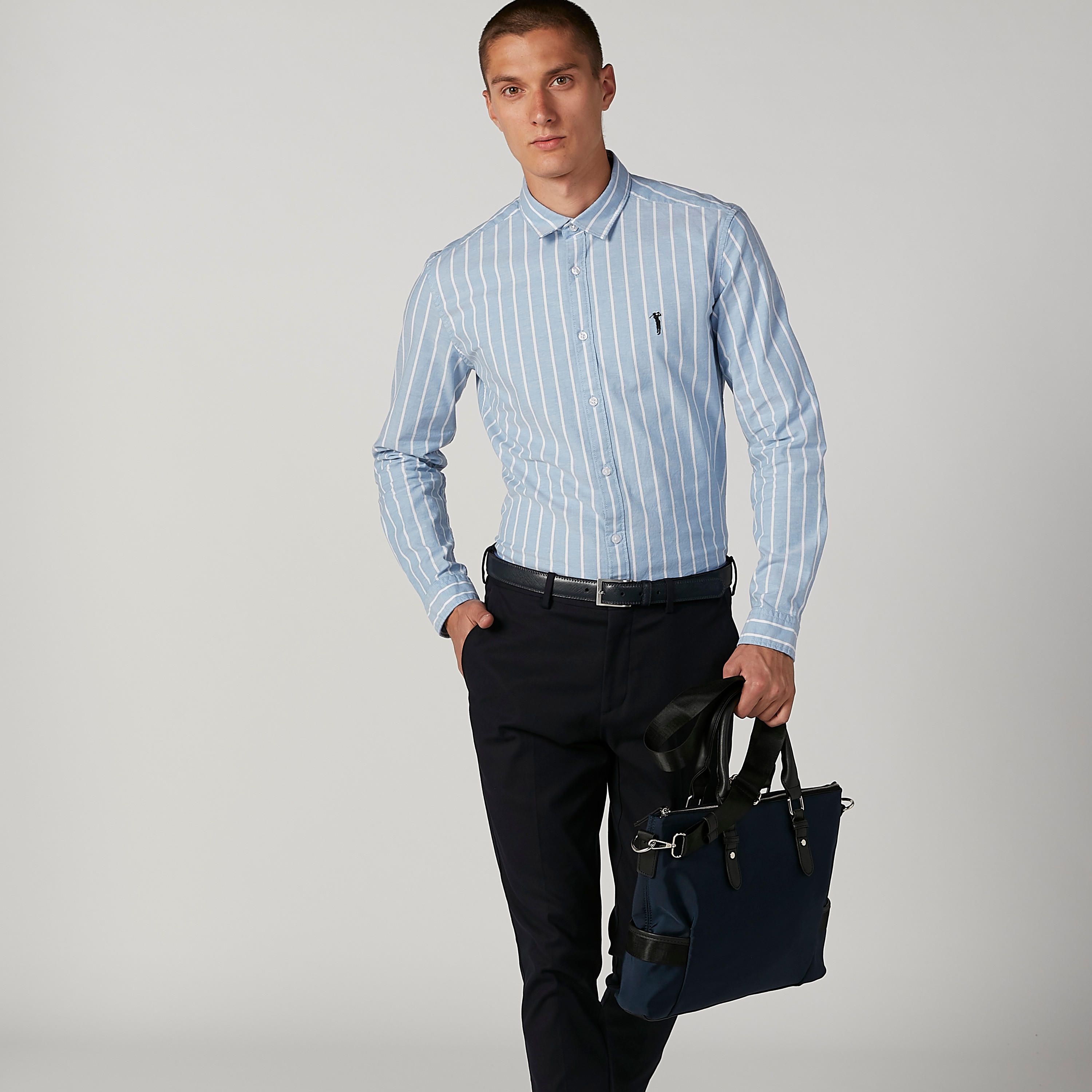 Plain Laptop Bag with Adjustable Strap and Twin Handles-men-bags-image-2