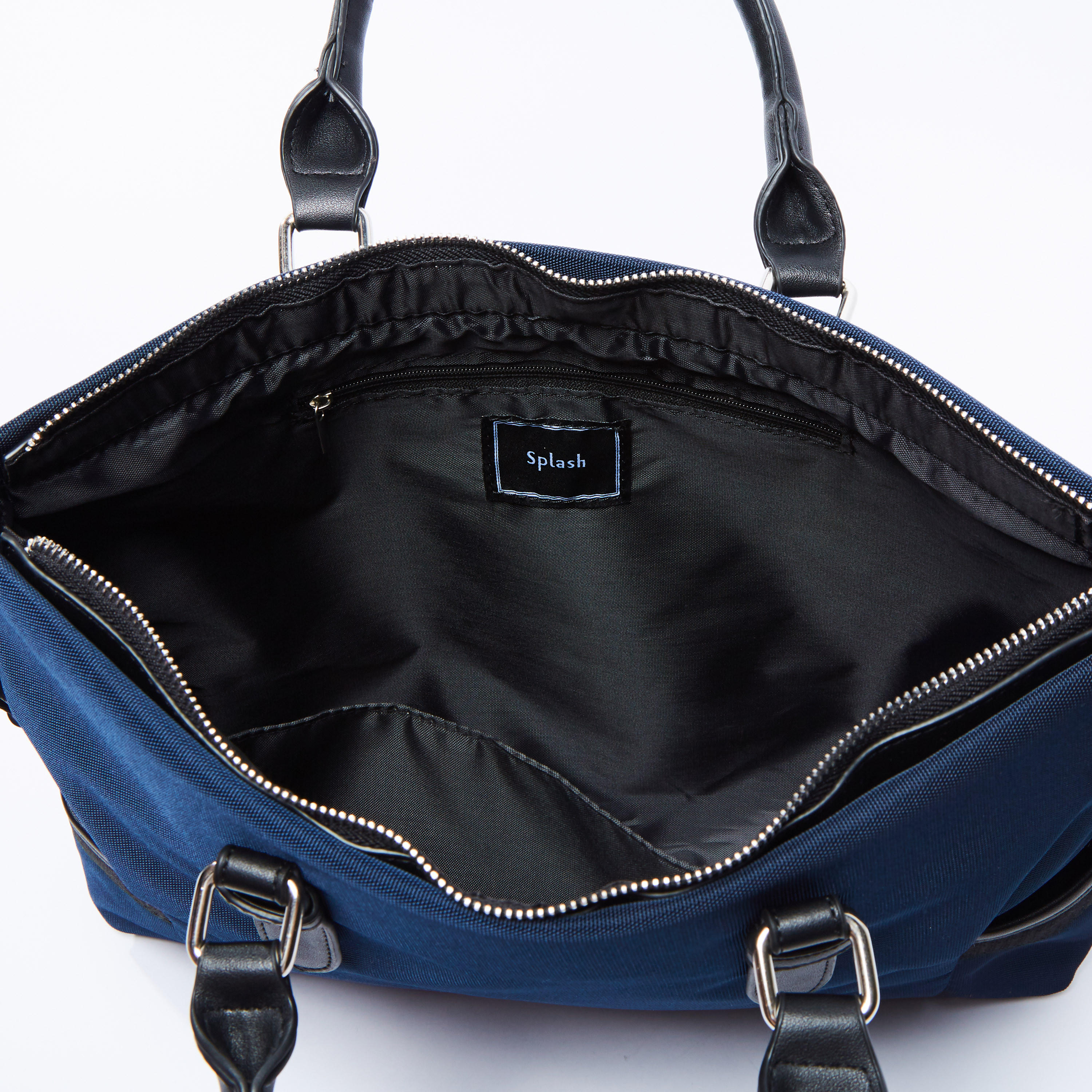 Plain Laptop Bag with Adjustable Strap and Twin Handles-men-bags-image-5