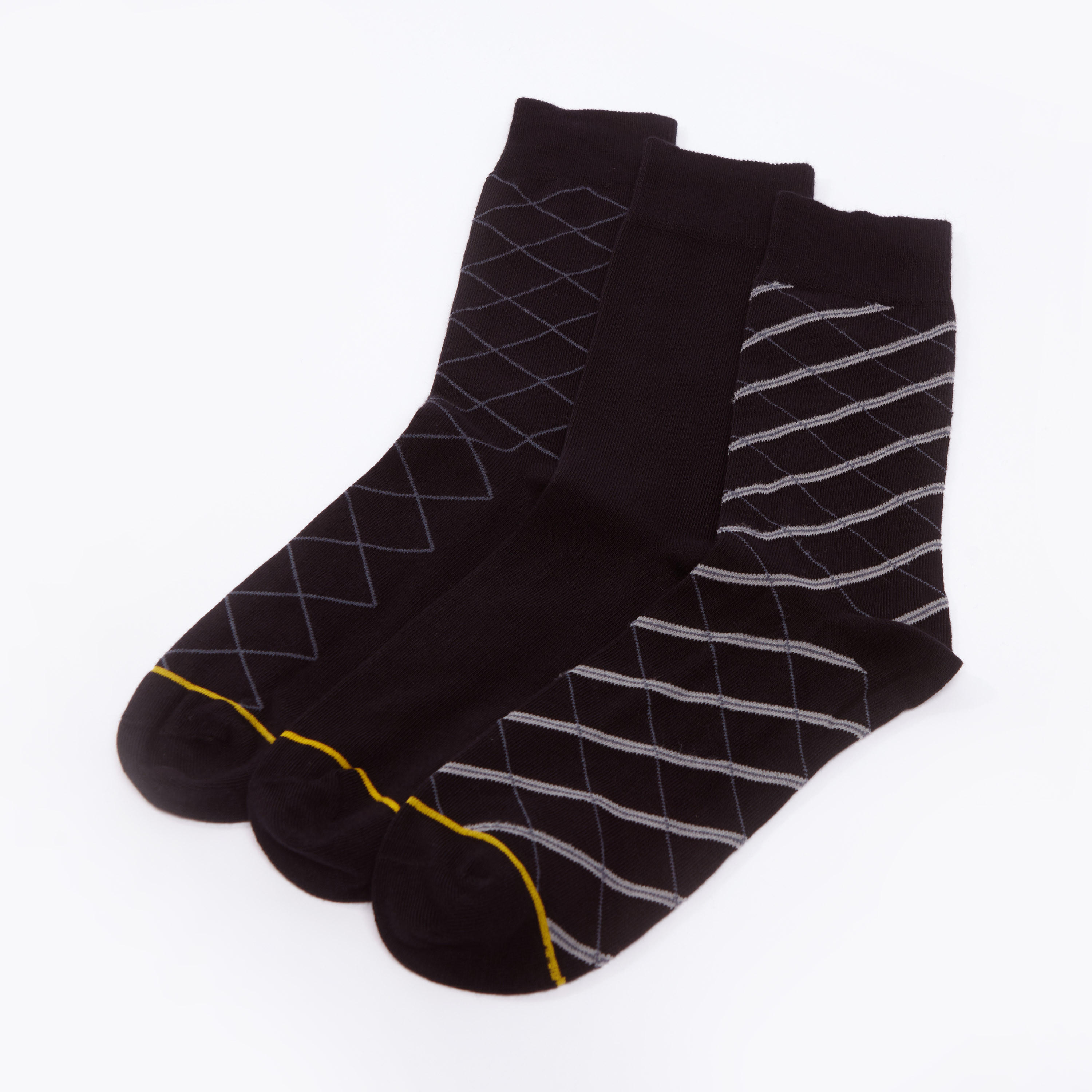 جوارب بارزة الملمس بطول ربلة الساق - طقم من 3 أزواج-men-socks-image-1