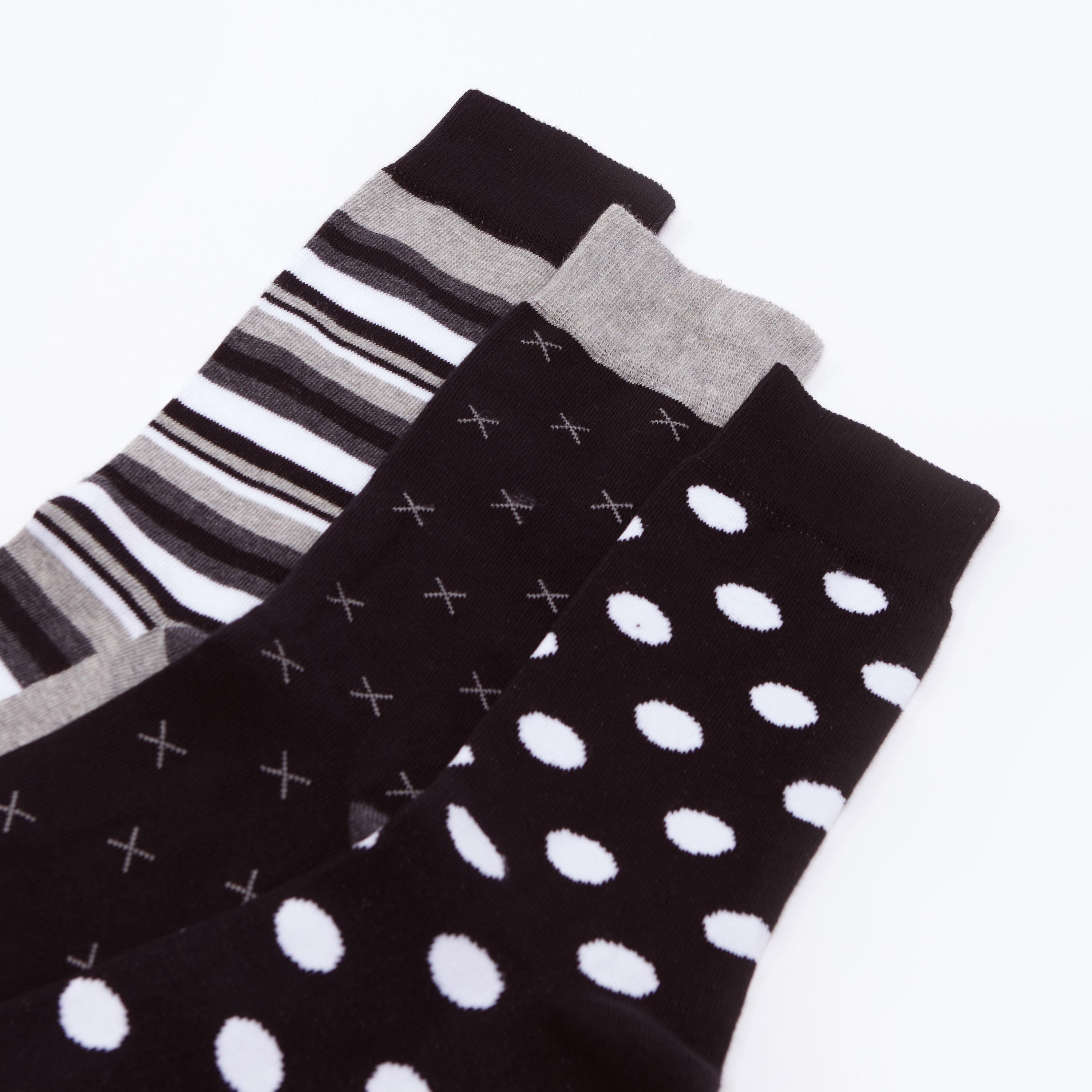 جوارب بطول ربلة الساق بطبعات - طقم من 3 أزواج-men-socks-image-2