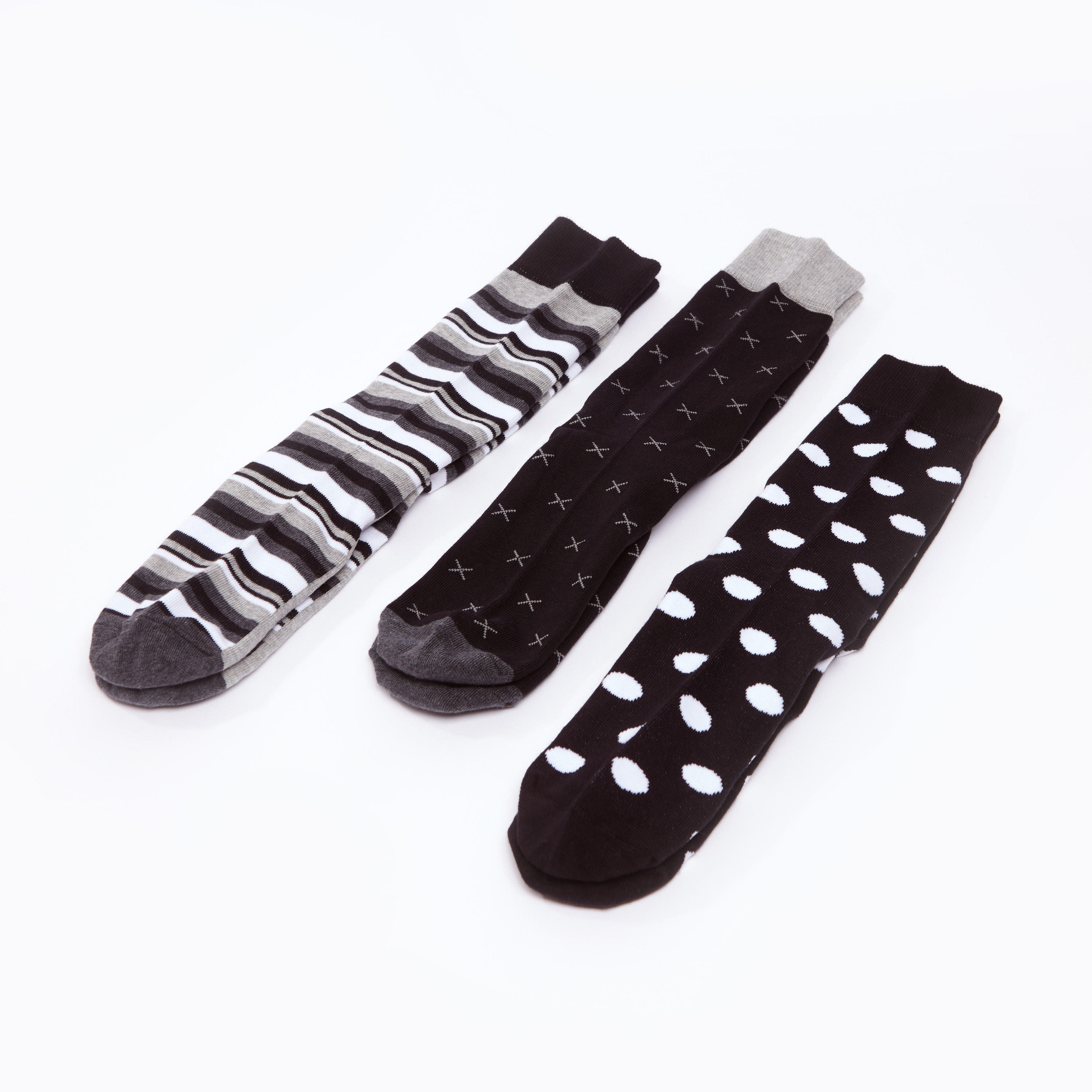جوارب بطول ربلة الساق بطبعات - طقم من 3 أزواج-men-socks-image-3