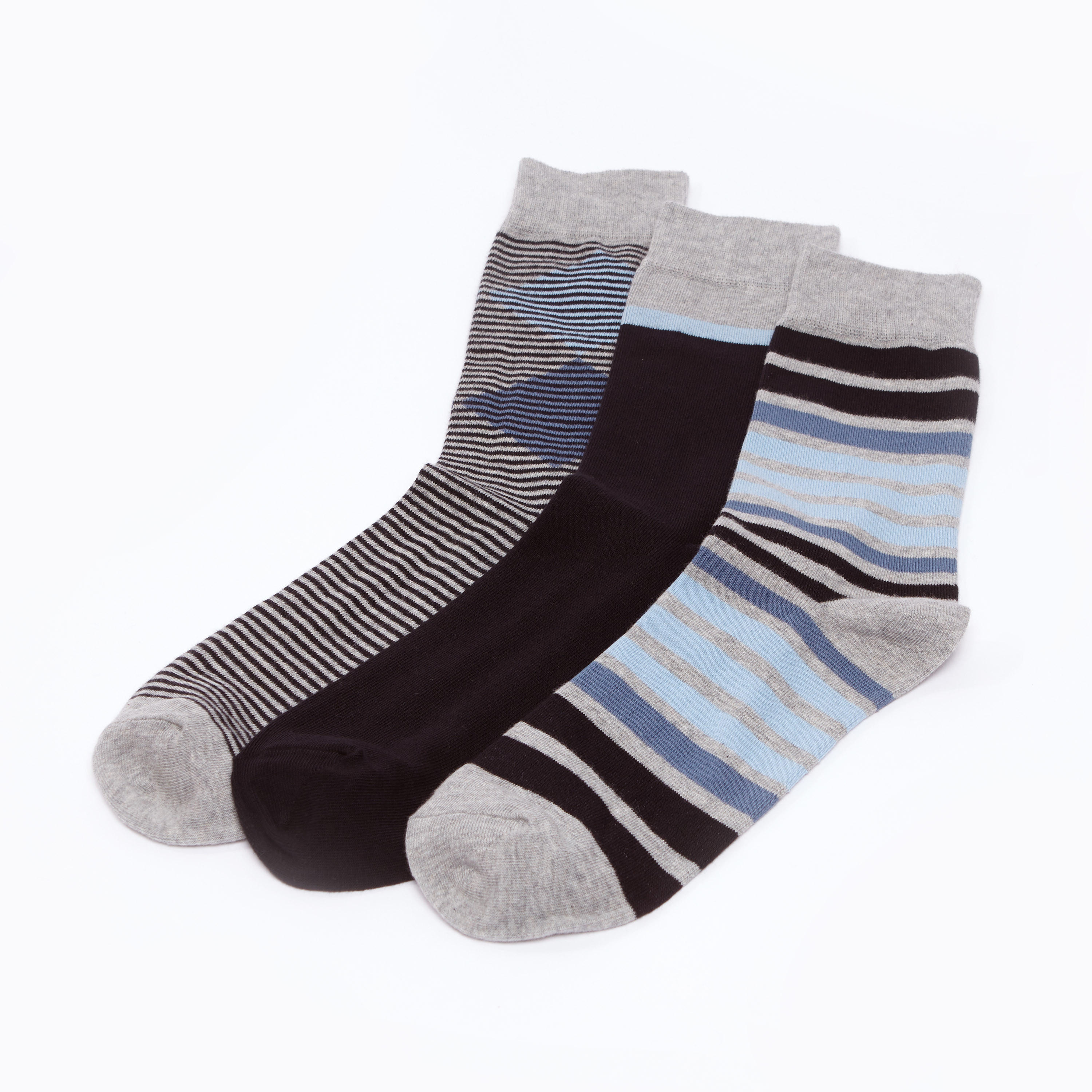 جوارب متنوعة بطول أعلى الكاحل بحوّاف مطّاطية - طقم من 3 أزواج-men-socks-image-1