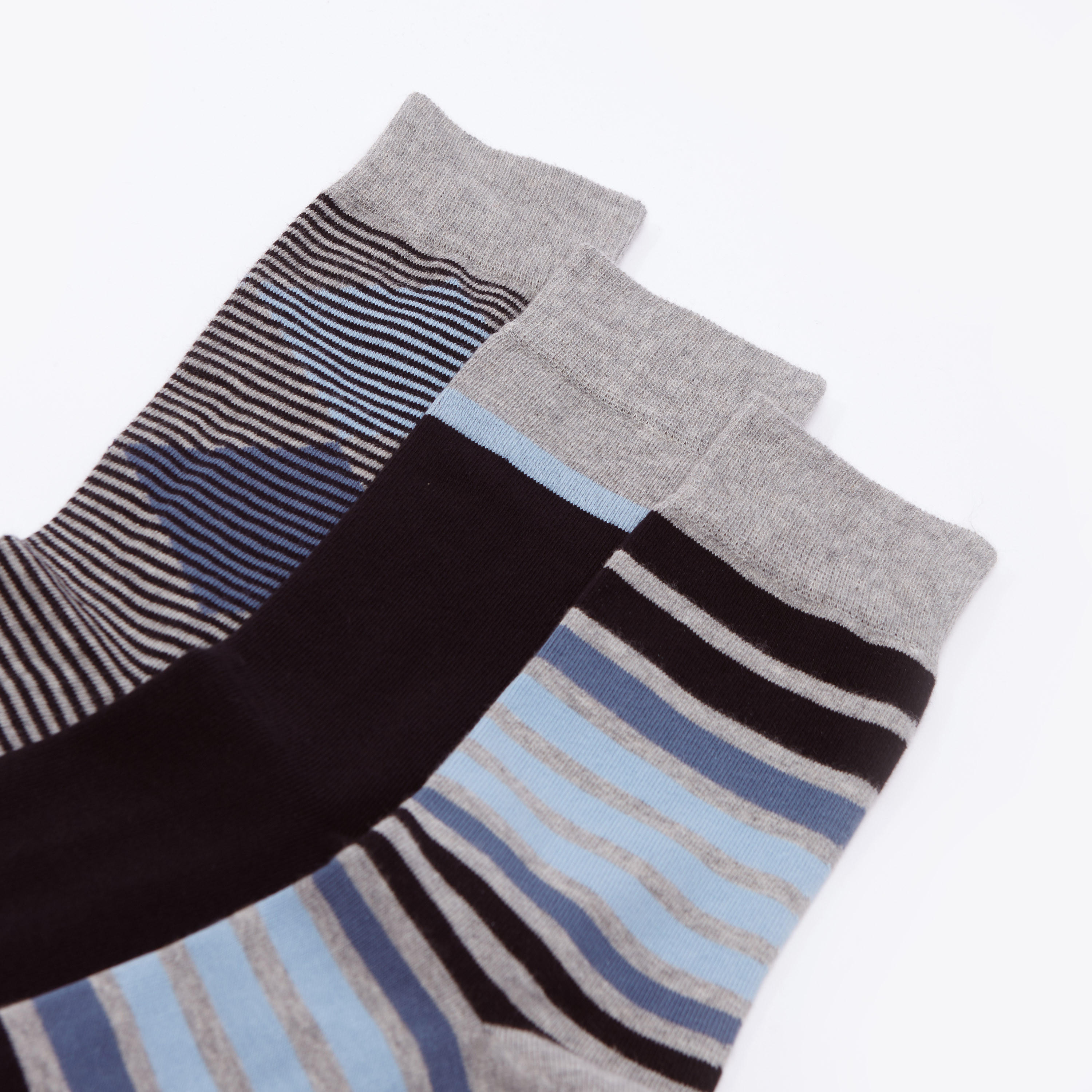 جوارب متنوعة بطول أعلى الكاحل بحوّاف مطّاطية - طقم من 3 أزواج-men-socks-image-2