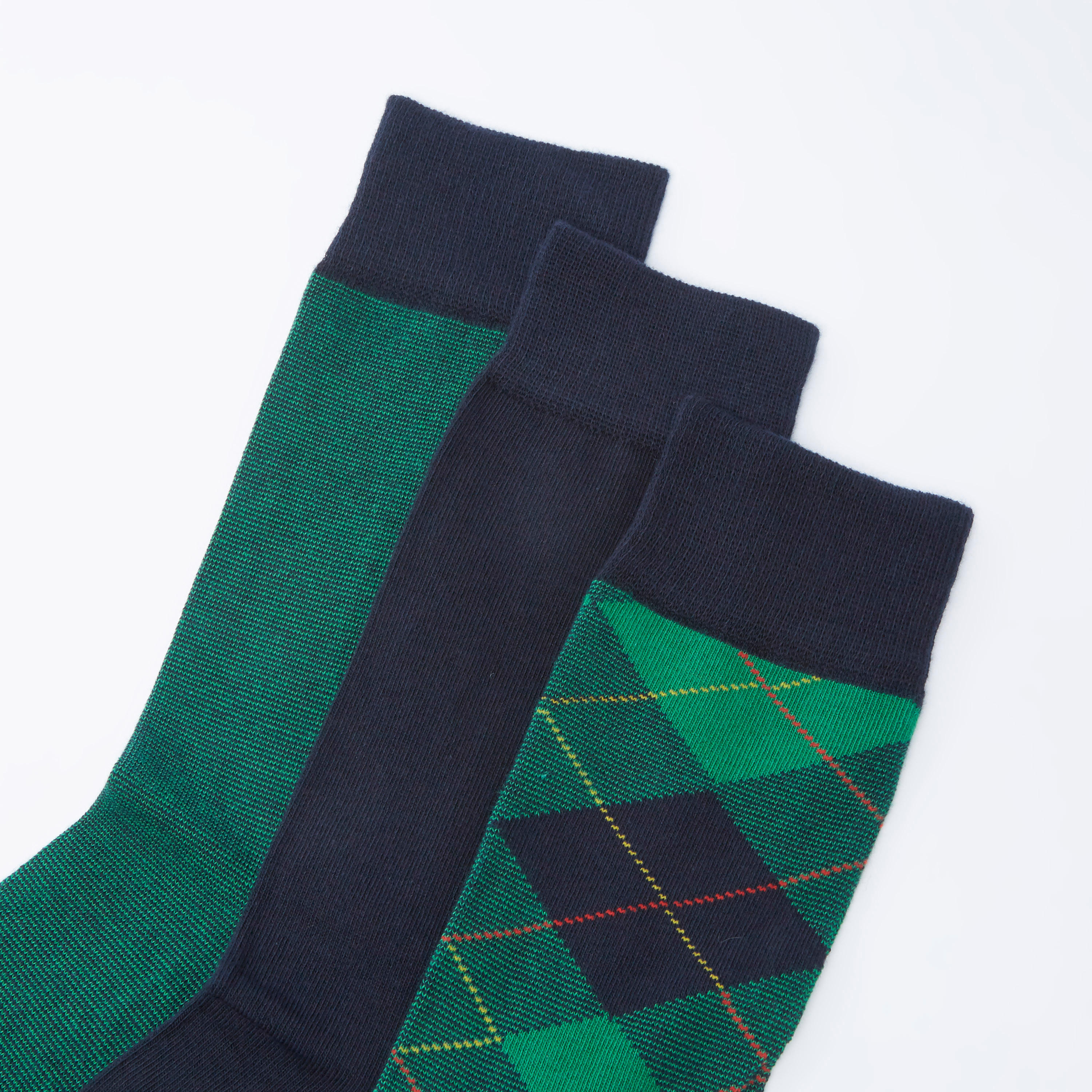جوارب متنوعة بطول متوسط بحواف أساور - طقم من 3 أزواج-men-socks-image-2