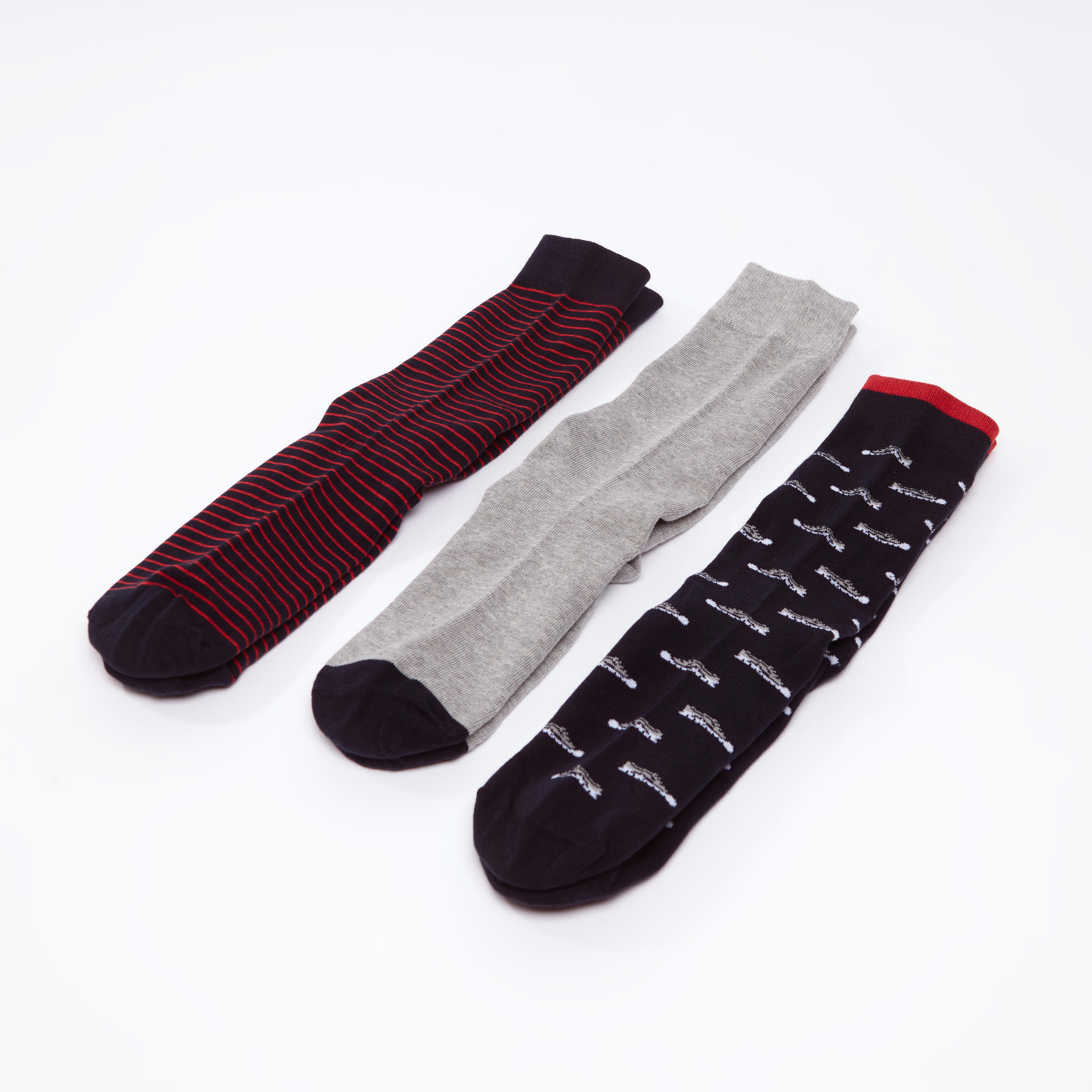 جوارب بارزة الملمس بطول ربلة الساق - طقم من 3 أزواج-men-socks-image-3