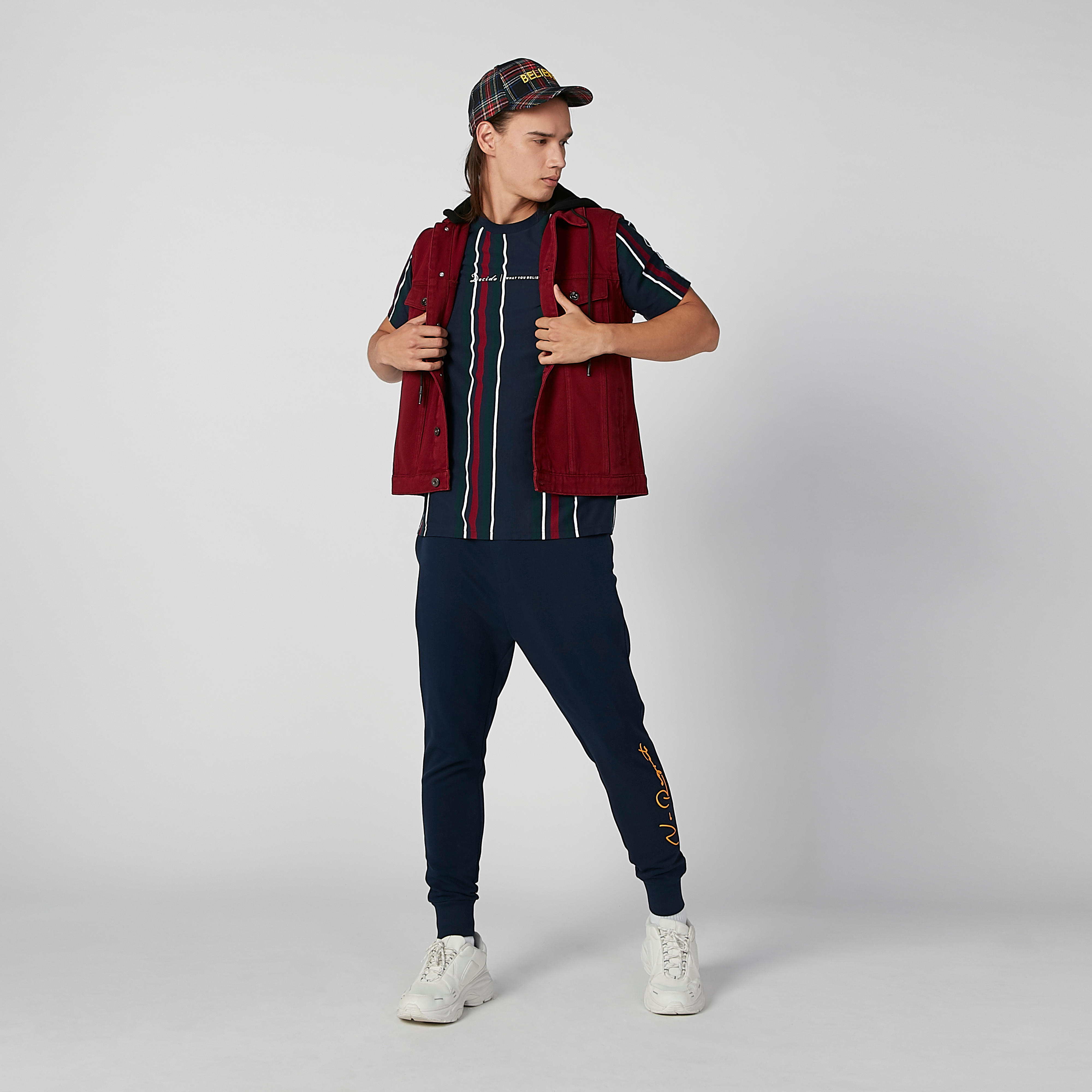 Chequered Cap with Plate Buckle Closure-men-caps-image-2