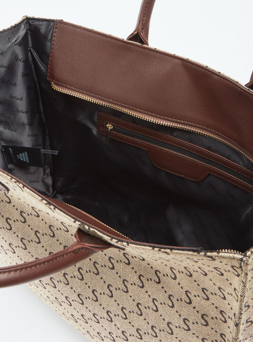 Printed Tote Bag with Twin Handles-women-bagsandwallets-handbags-image-5
