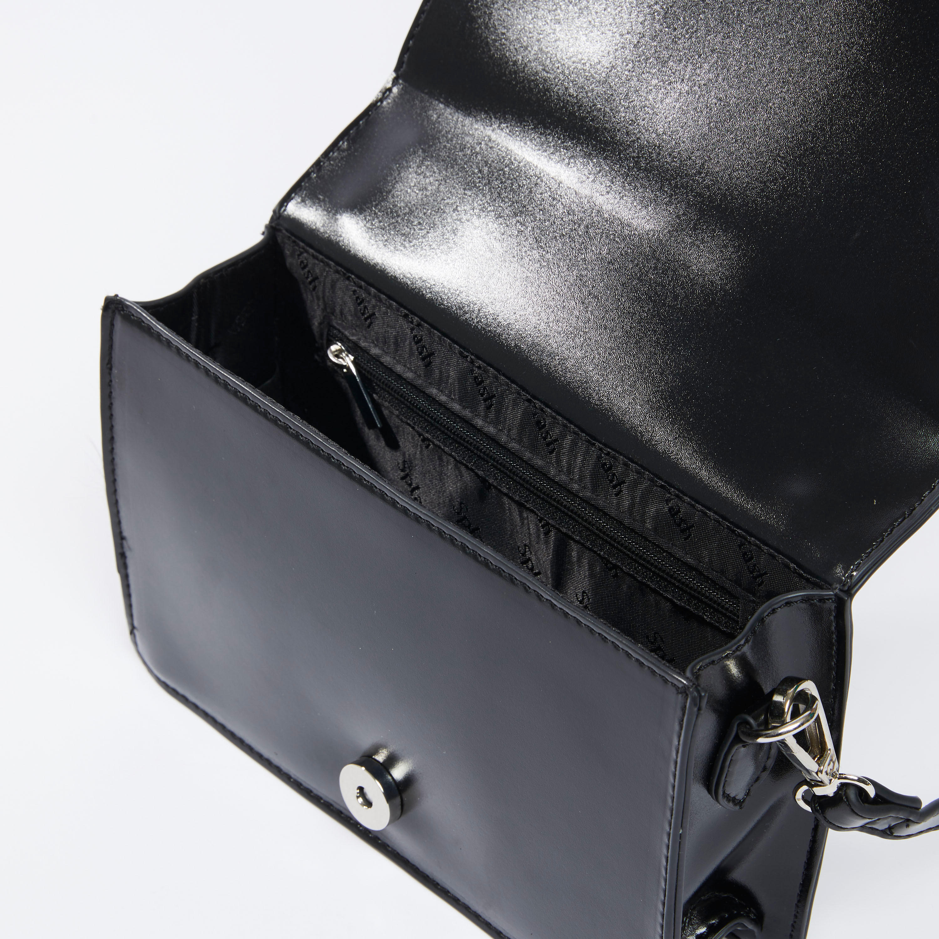 Plain Satchel Bag with Adjustable Strap and Magnetic Snap Closure-women-bagsandwallets-handbags-image-4