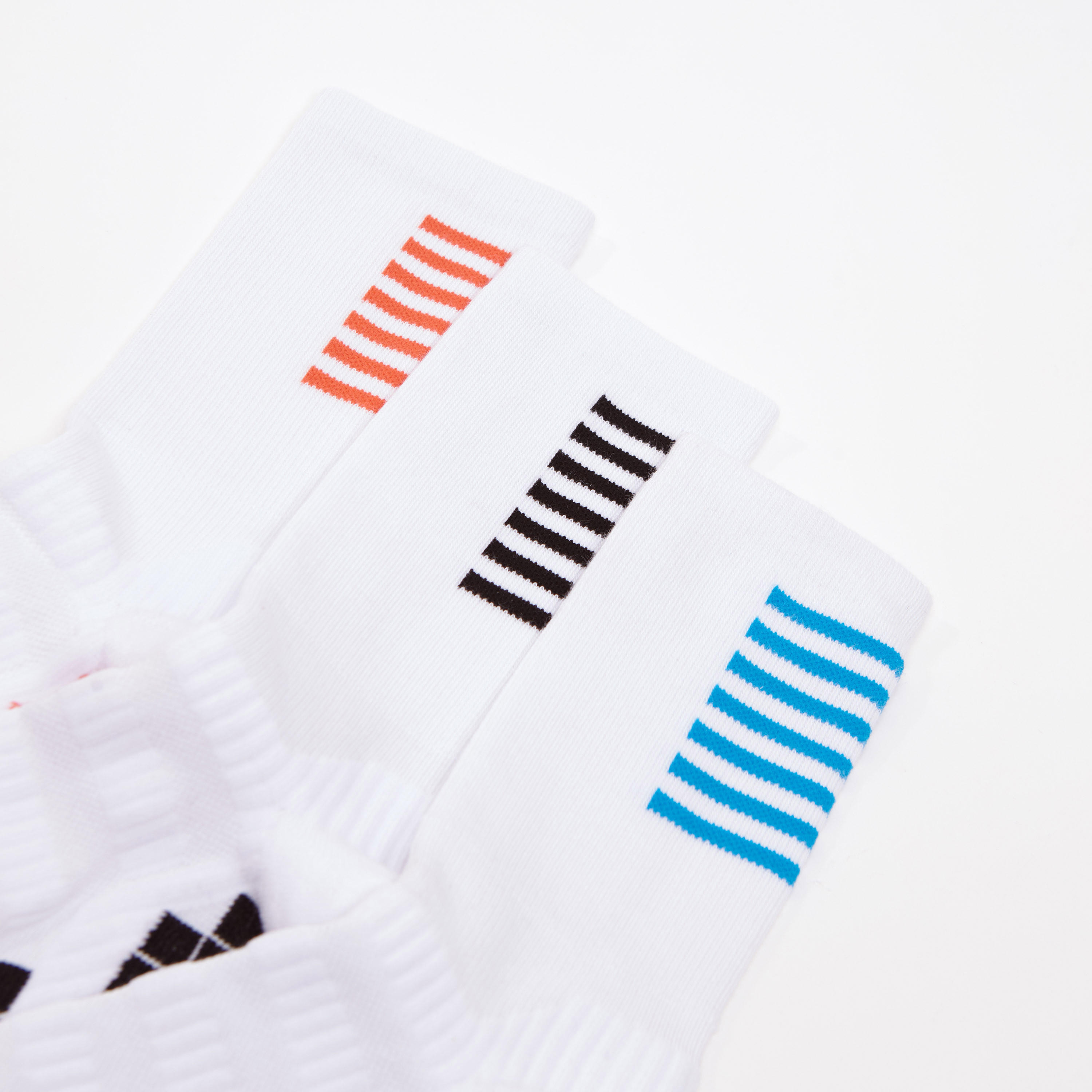 جوارب بارزة الملمس بطول أعلى الكاحل بحوّاف أساور - طقم من 3 أزواج-men-socks-image-2
