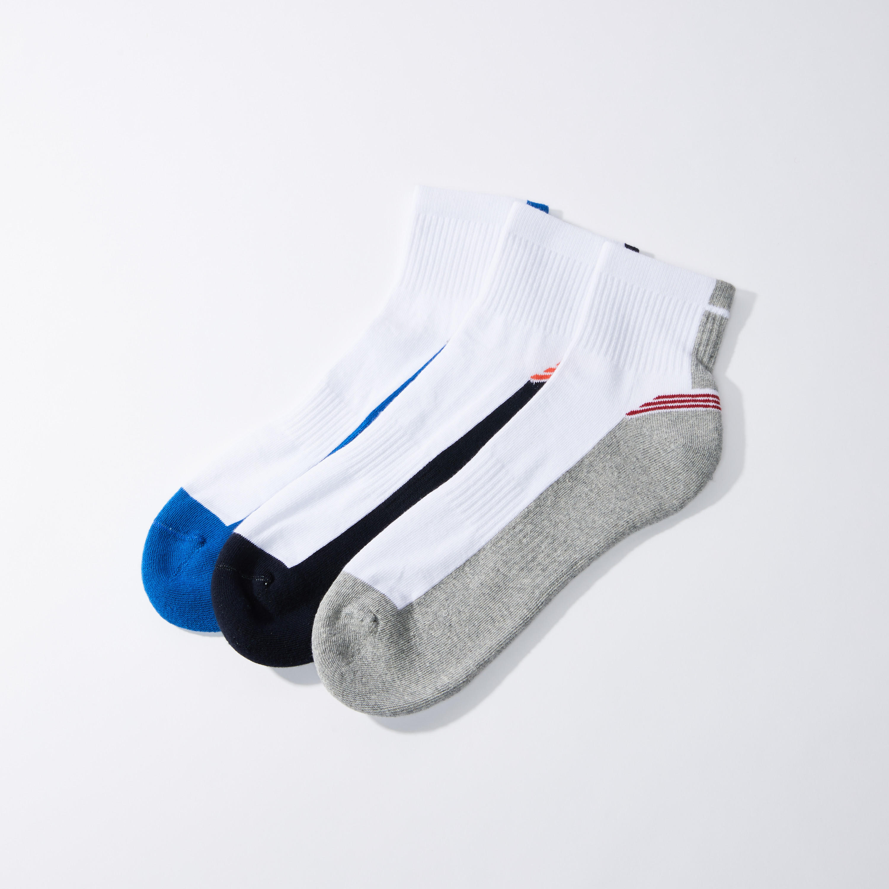 جوارب بارزة الملمس بطول الكاحل بحوّاف أساور - طقم من 3 أزواج-men-socks-image-1