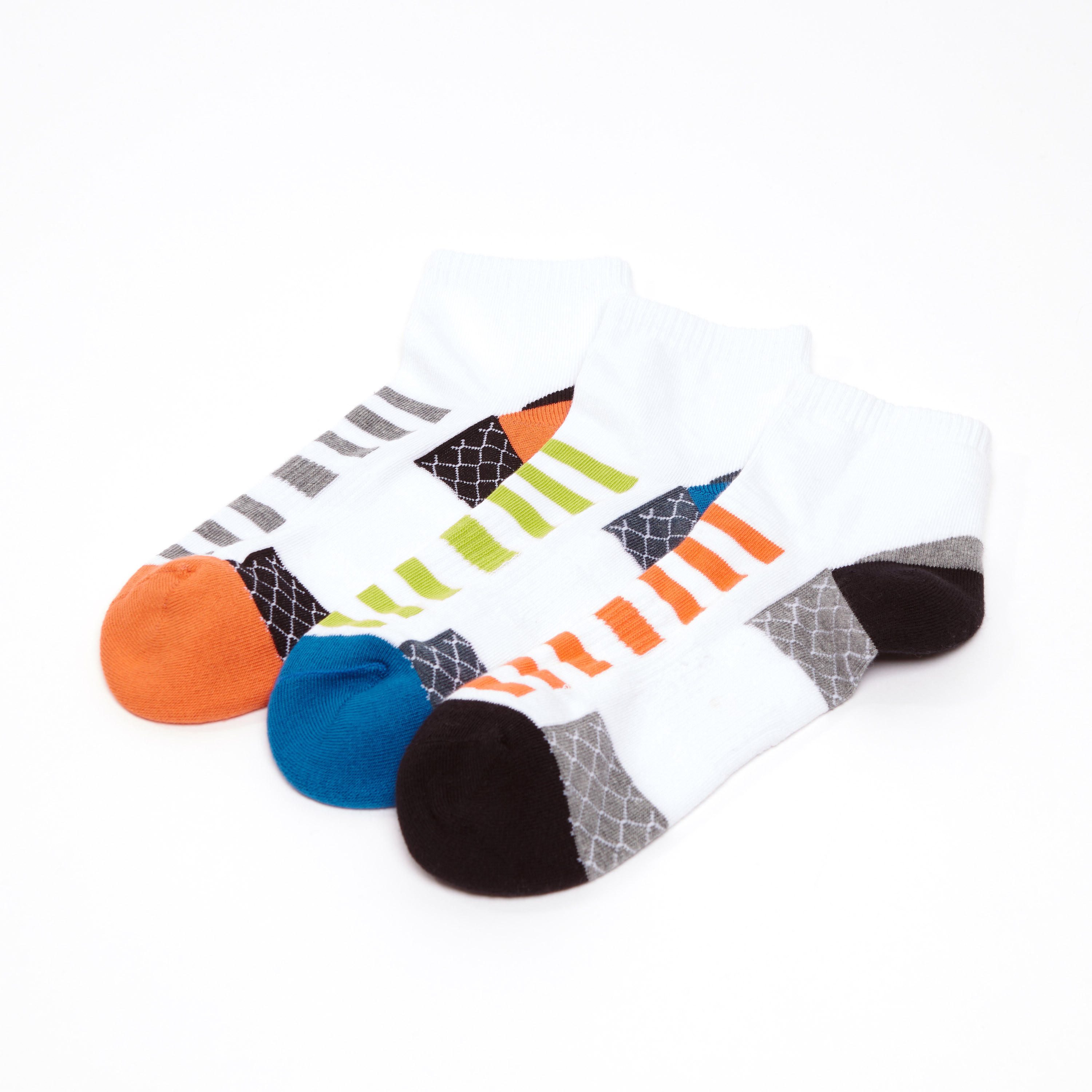 جوارب بطول الكاحل بحواف مضلّعة وطبعات - طقم من 3 أزواج-men-socks-image-1