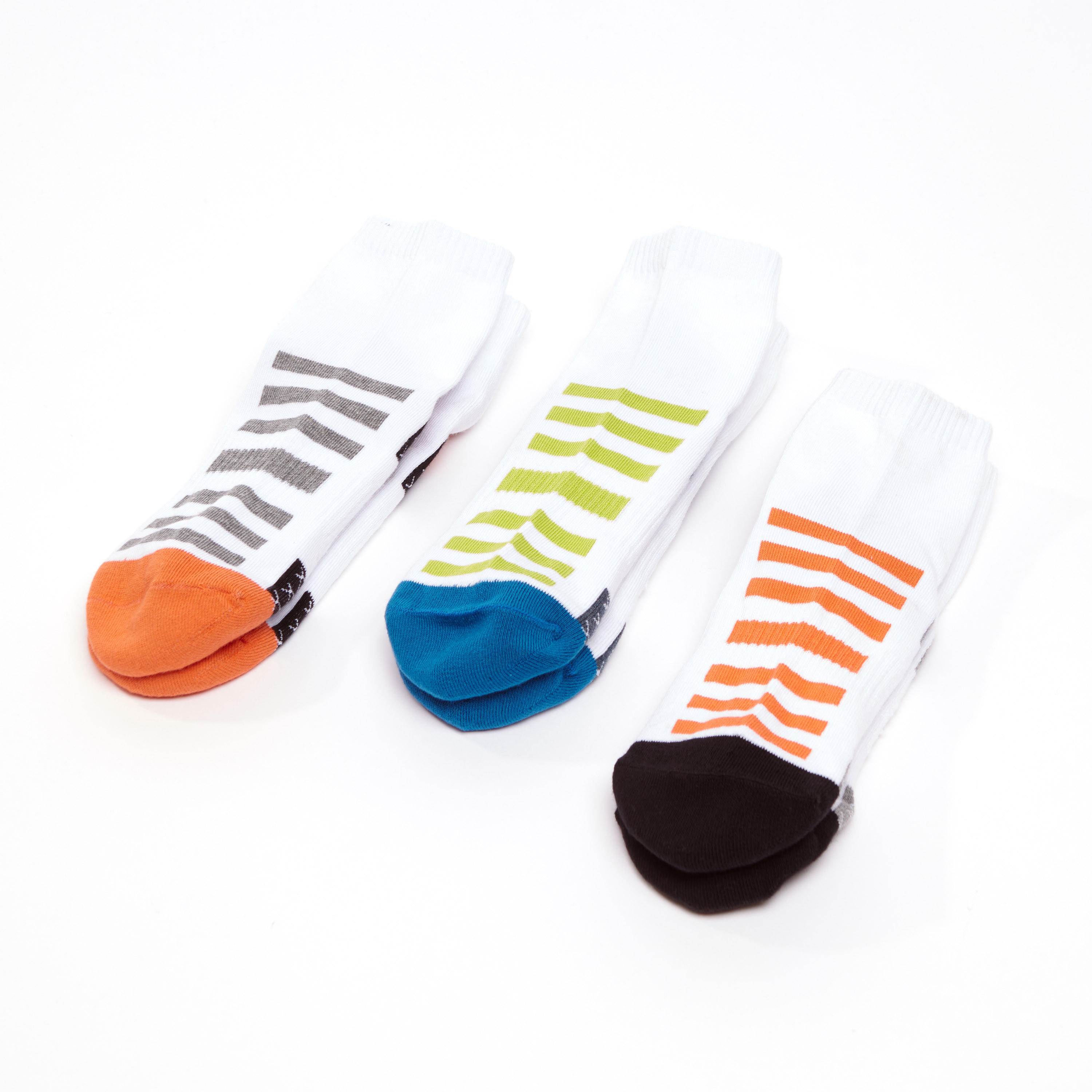جوارب بطول الكاحل بحواف مضلّعة وطبعات - طقم من 3 أزواج-men-socks-image-3