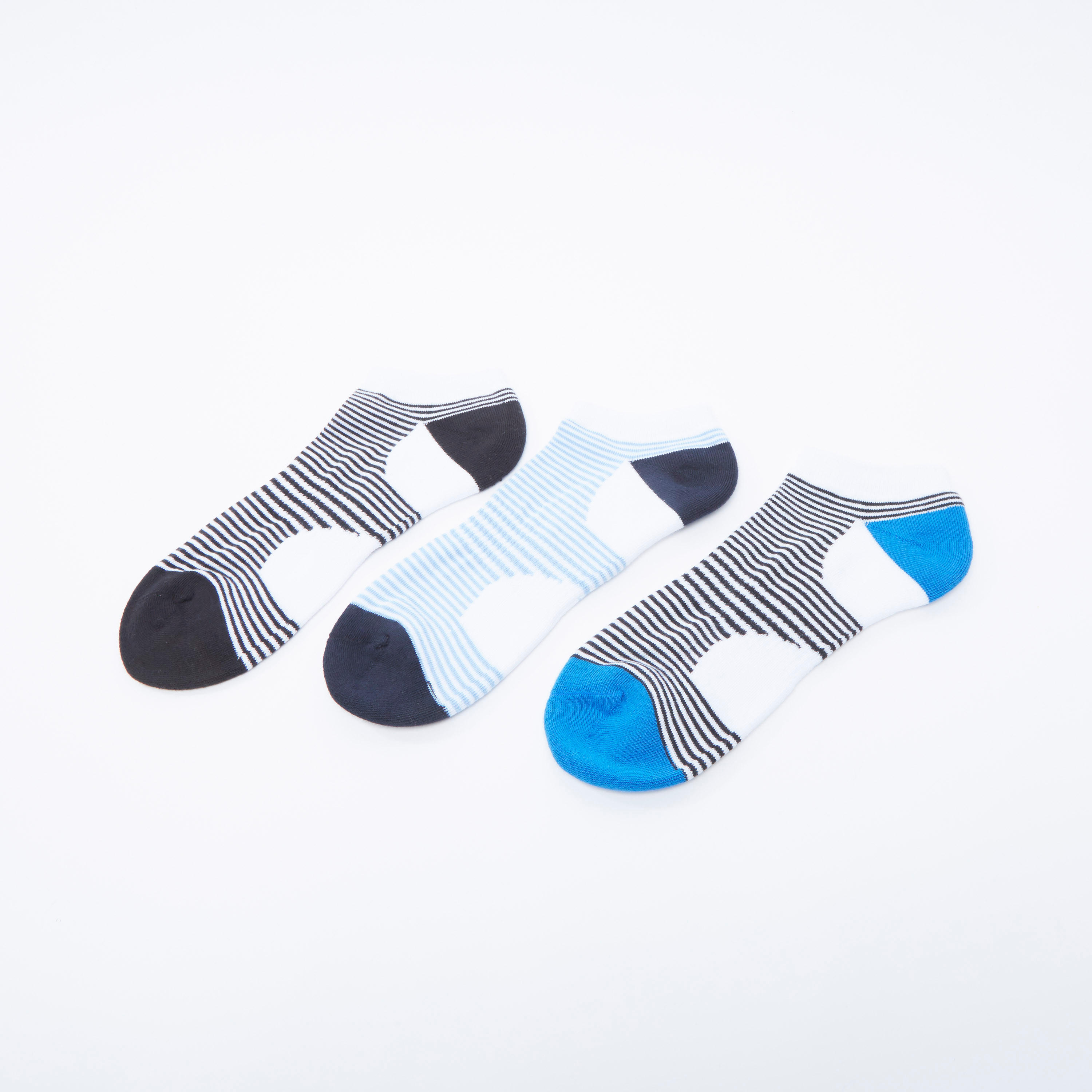 جوارب مقلّمة بطول الكاحل بحوّاف أساور - طقم من 3 أزواج-men-socks-image-2