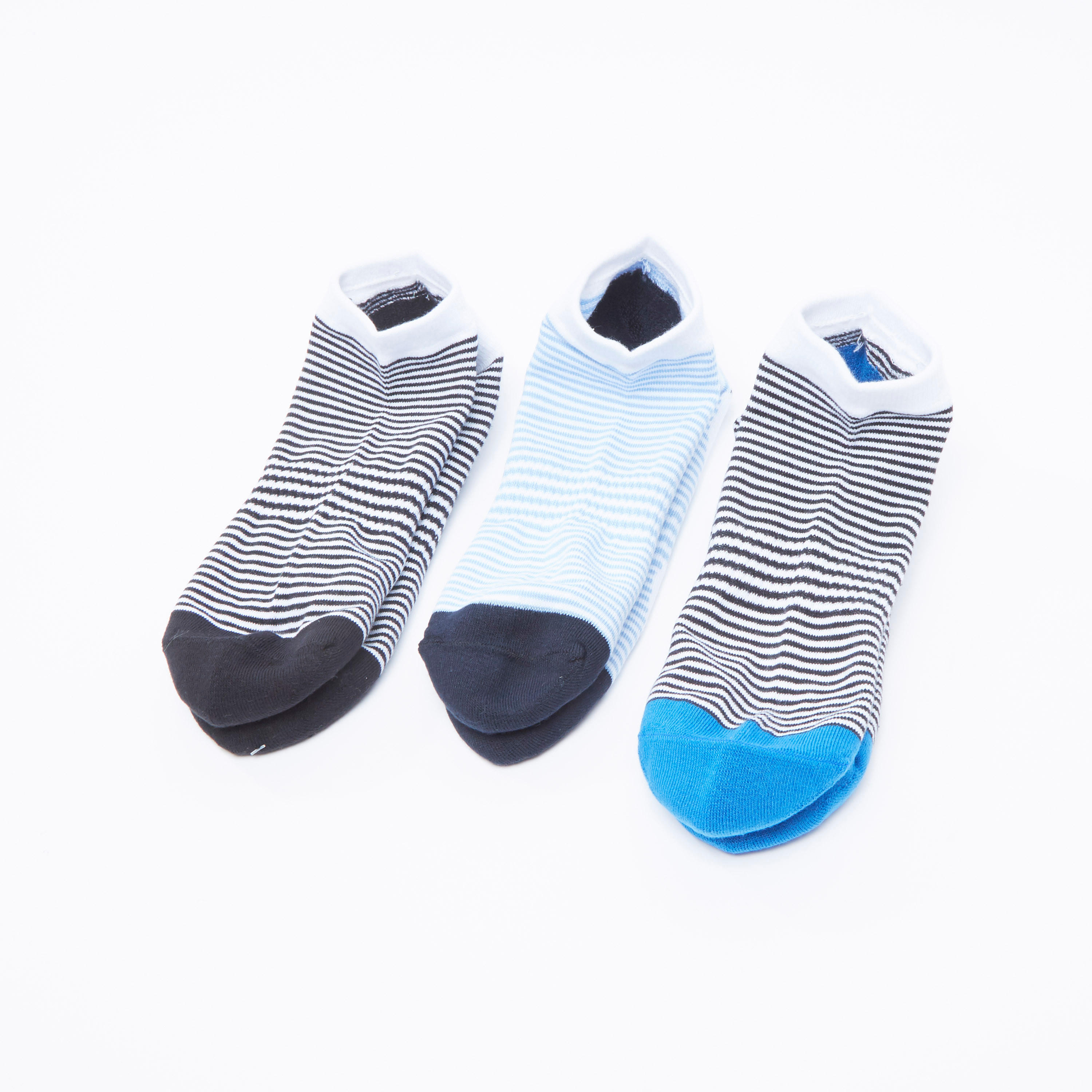 جوارب مقلّمة بطول الكاحل بحوّاف أساور - طقم من 3 أزواج-men-socks-image-3