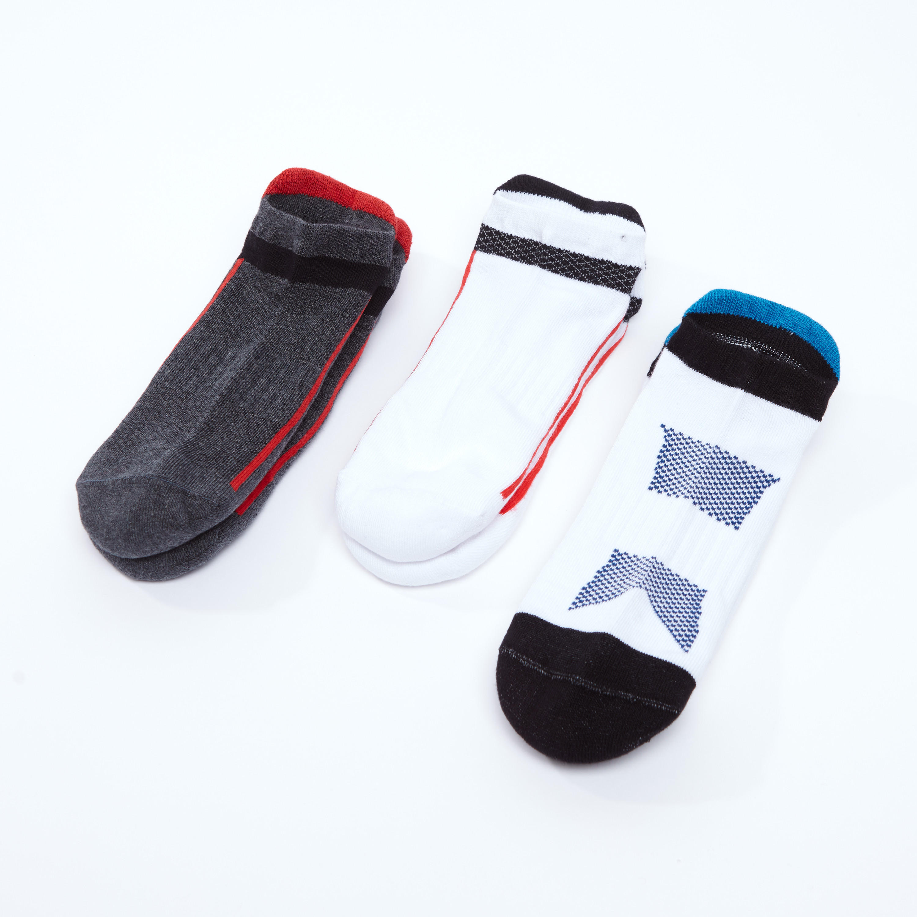 جوارب بطول الكاحل بحوّاف مطّاطية وطبعات - طقم من 3 أزواج-men-socks-image-1